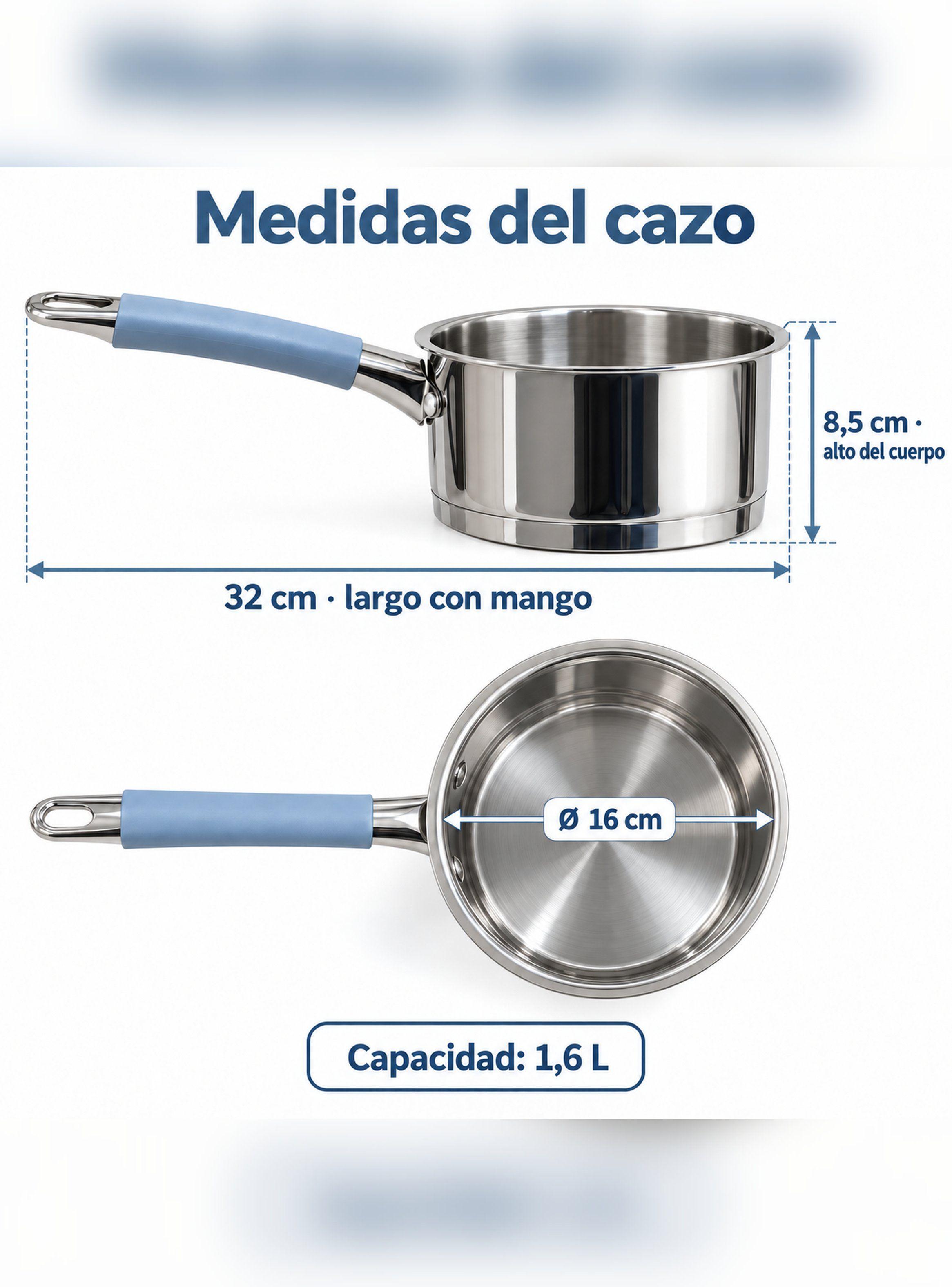 Cazo con Tapa Acero Inoxidable Bolton 16 cm 1,6 L Inducción-5