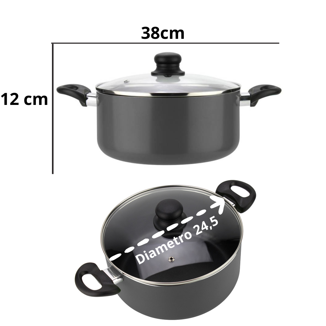 Bateria Ollas Cocina 6 Piezas Aluminio Gourmet Fantuzzi-4