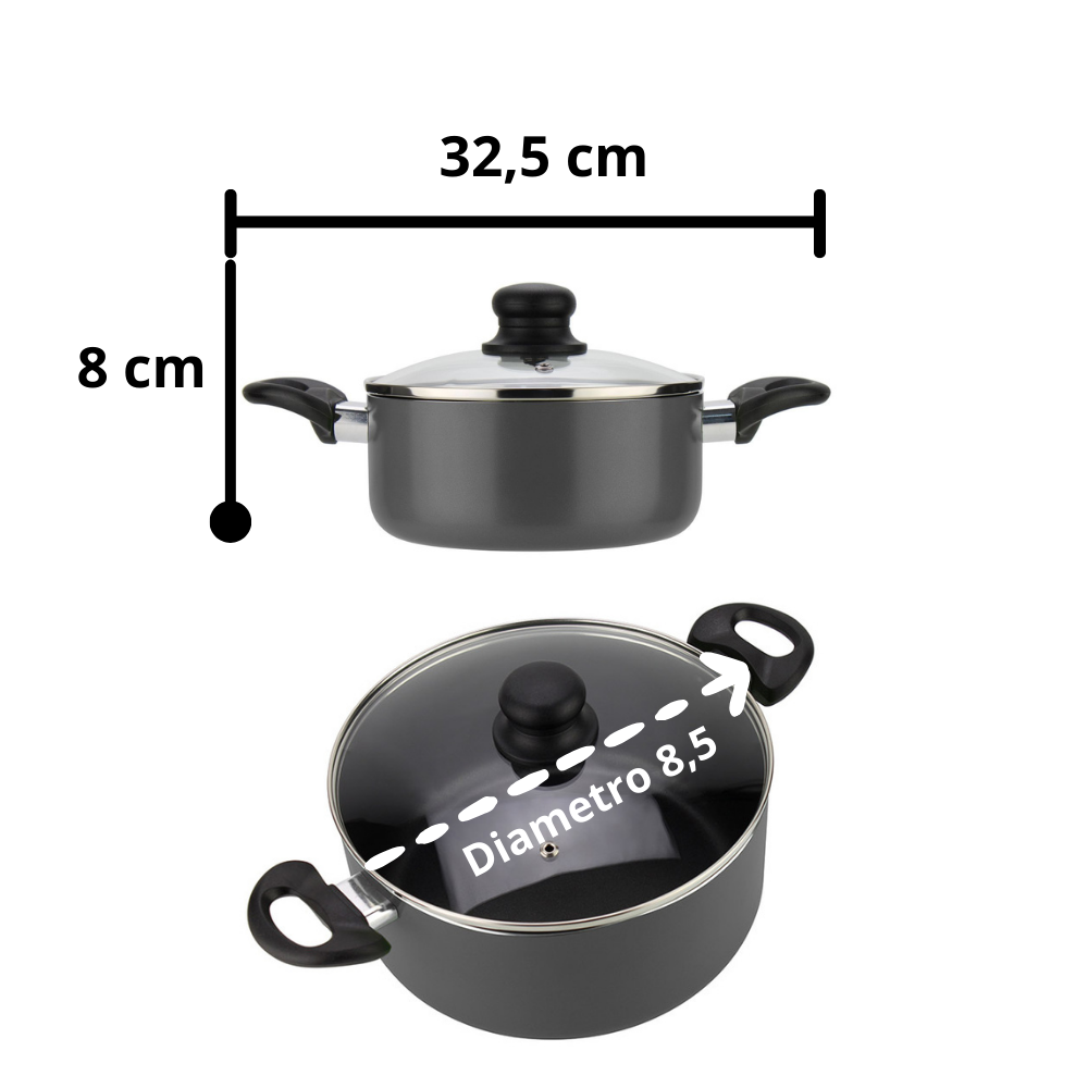 Bateria Ollas Cocina 6 Piezas Aluminio Gourmet Fantuzzi-5