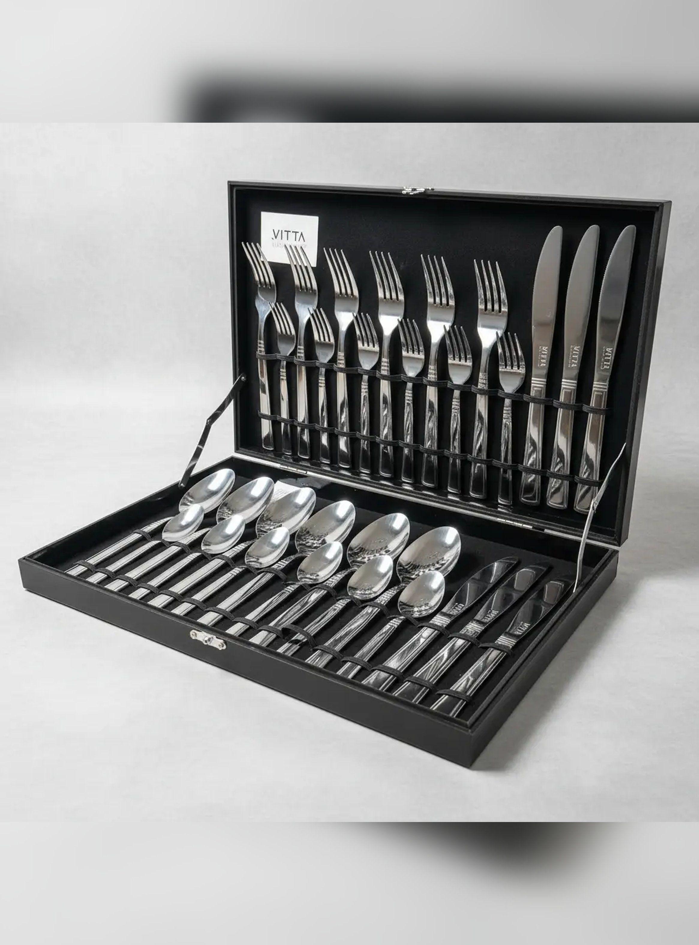 Set Cuchillería 30 Piezas Acero Inoxidable Vitta Caja Madera-4