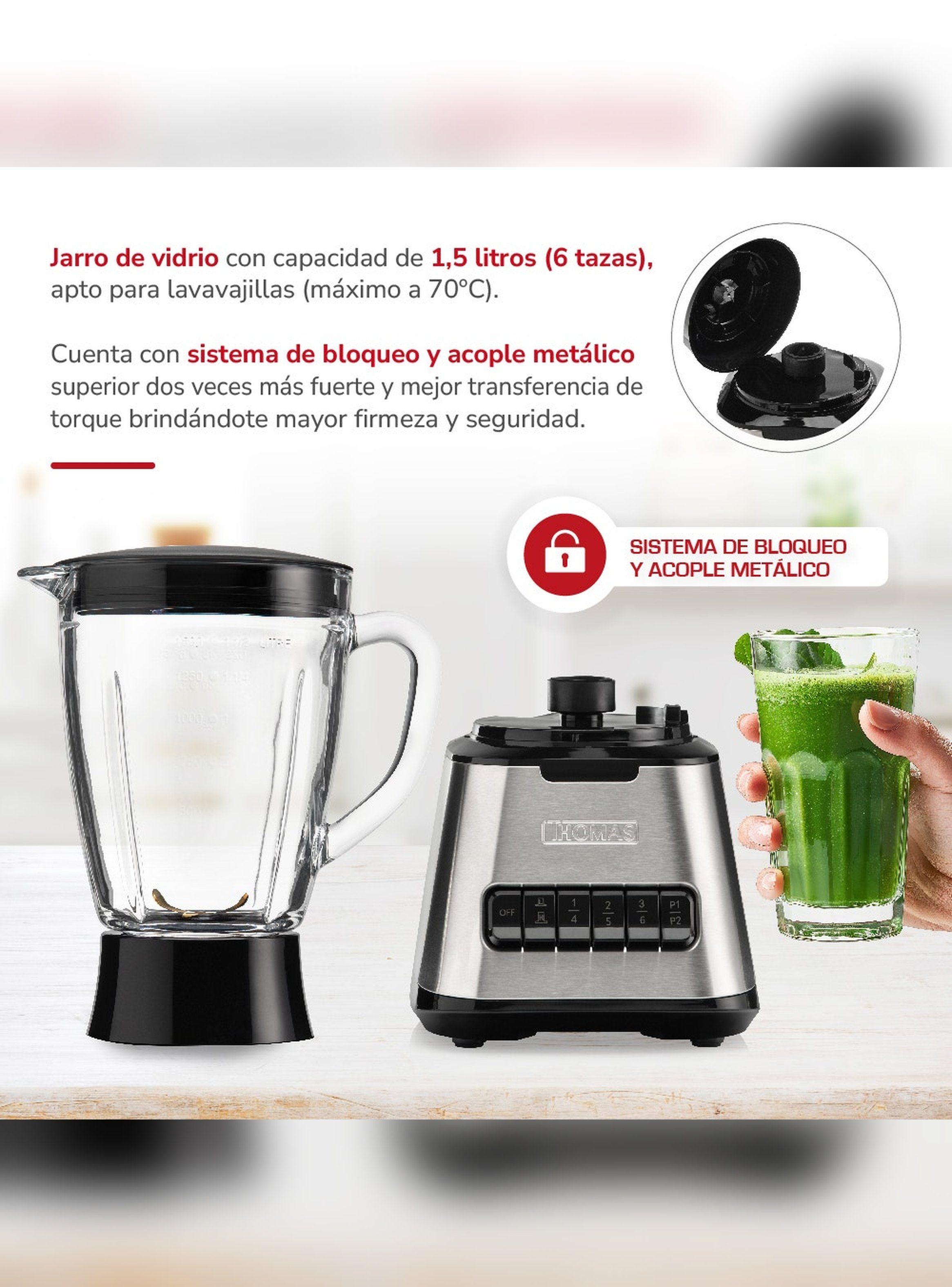 Licuadora Thomas TH-410Vi 1,5 L 600W Juguera Vidrio Gris-2