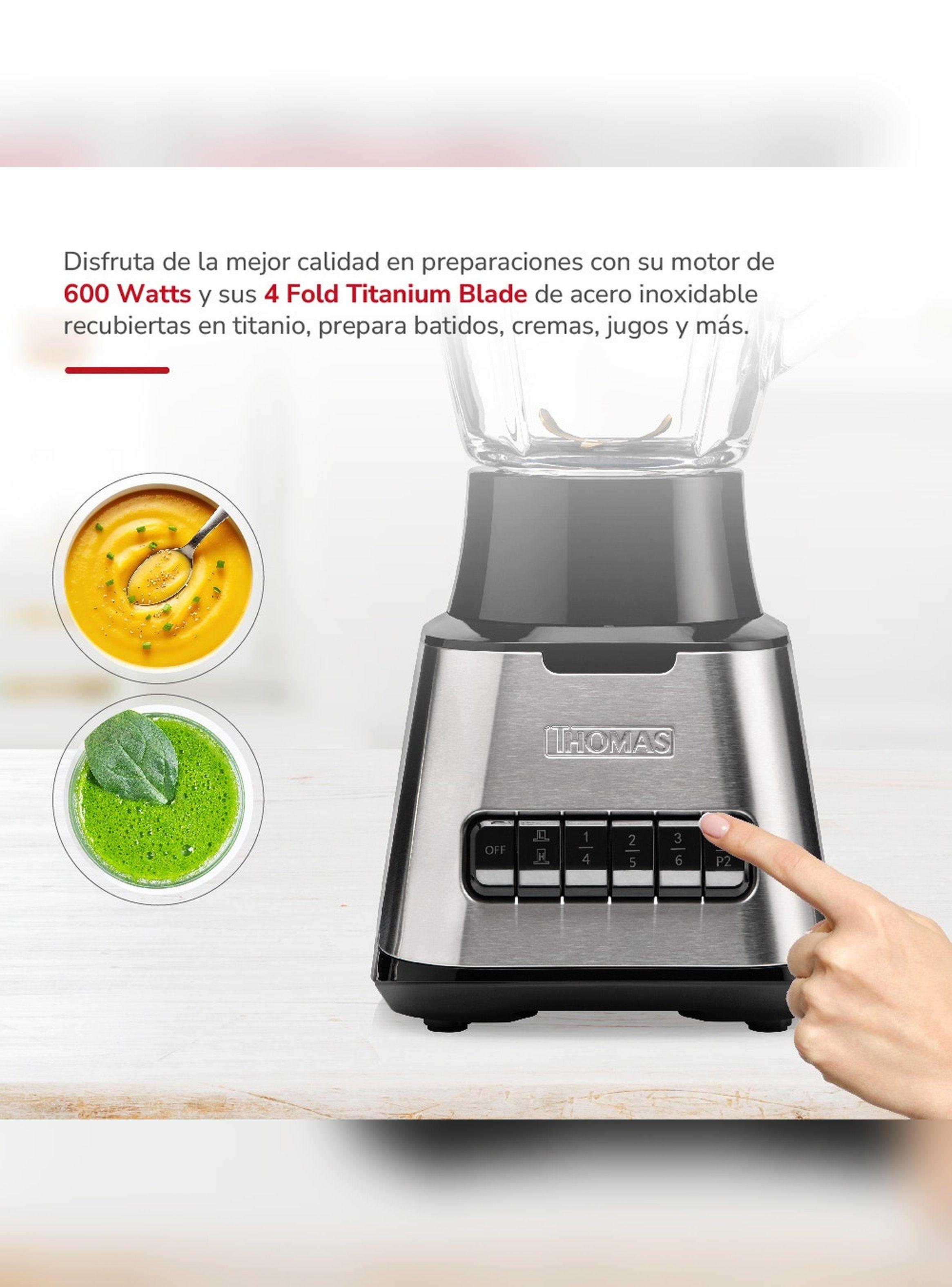 Licuadora Thomas TH-410Vi 1,5 L 600W Juguera Vidrio Gris-3