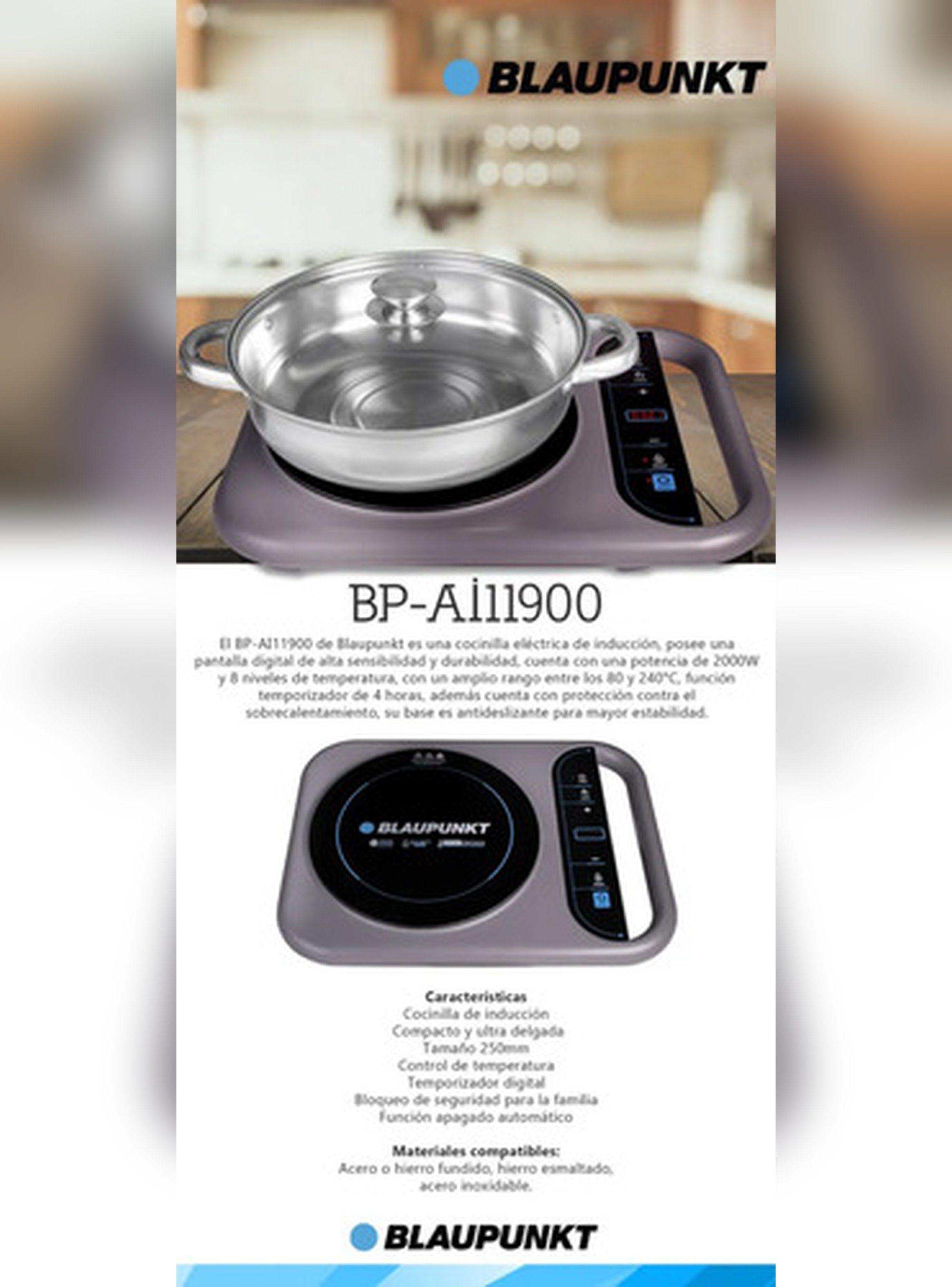 Cocinilla Eléctrica Portatil Inducción 2000W Marca Blaupunkt-8