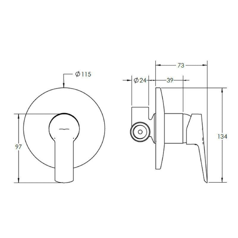 Monomando Llave Ducha Empotrado Modelo Arezzo Stretto-2