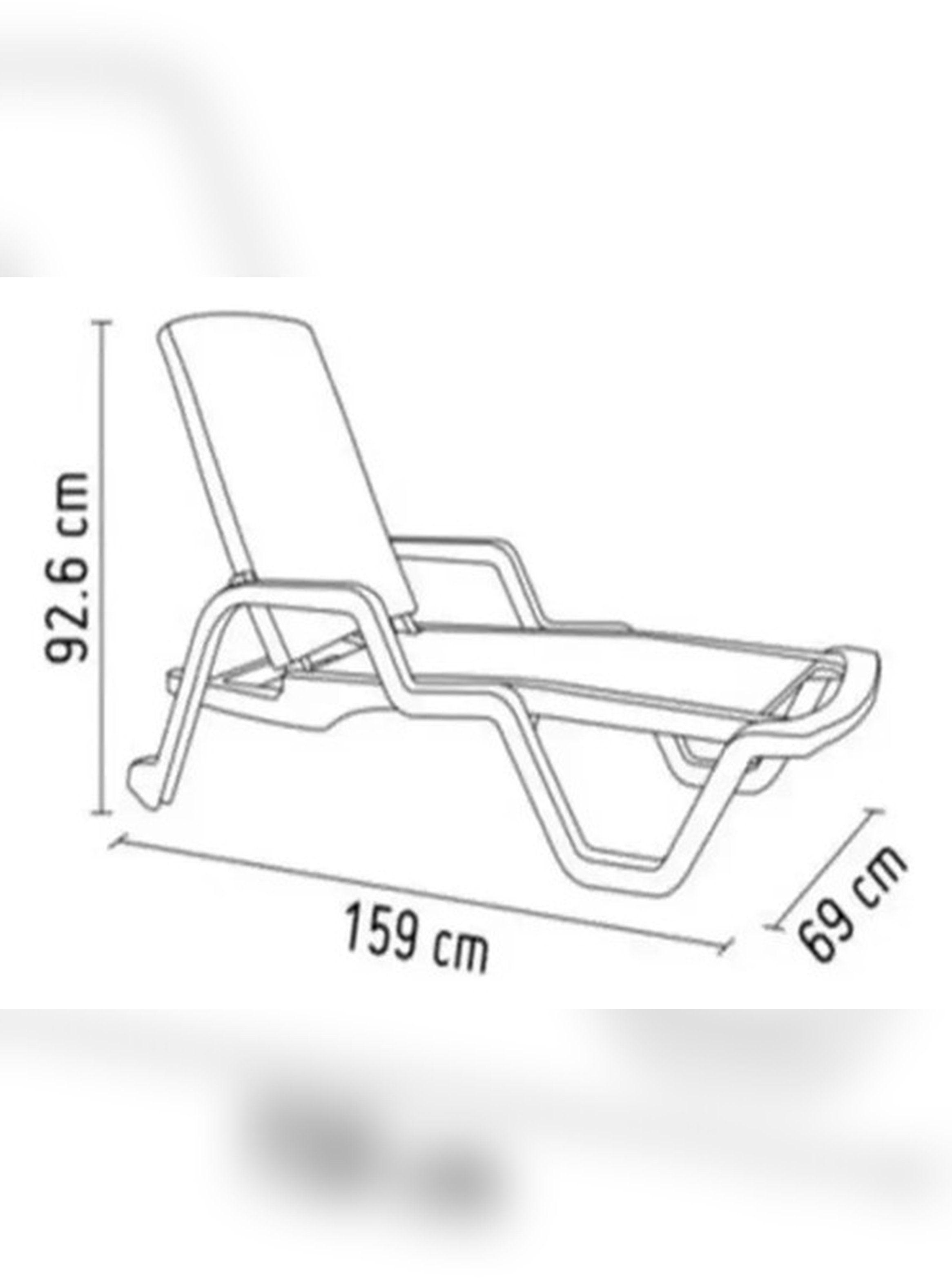 Reposera Camastro Reclinable De Resina Modelo Cabo Blanco Ma-9