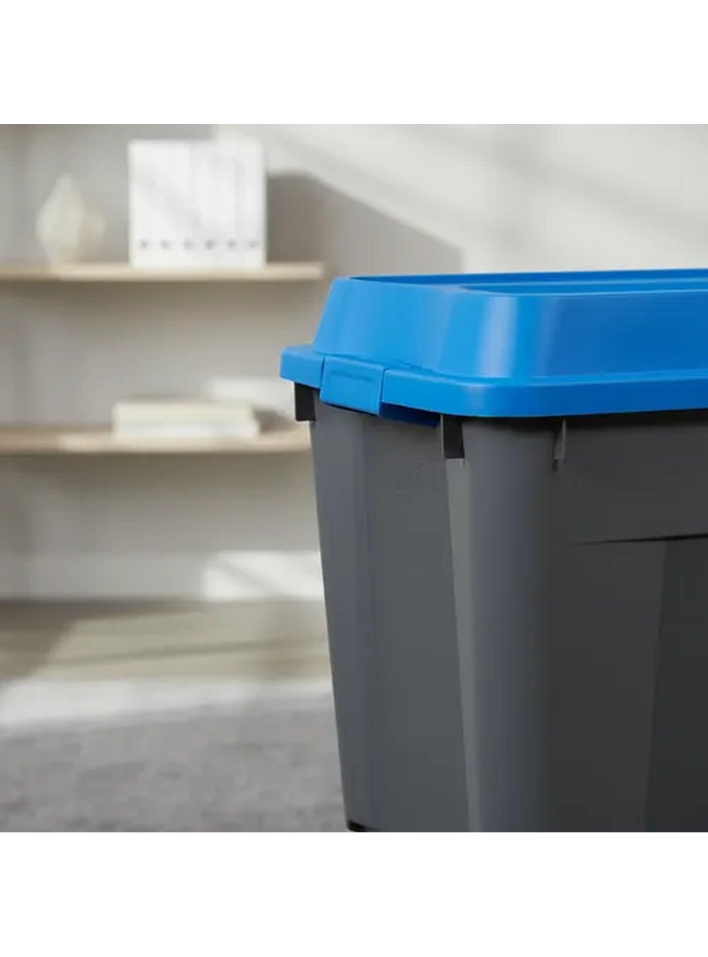 Caja Baúl 210L Gris con Tapa Azul Reyplast Ultraforte-7