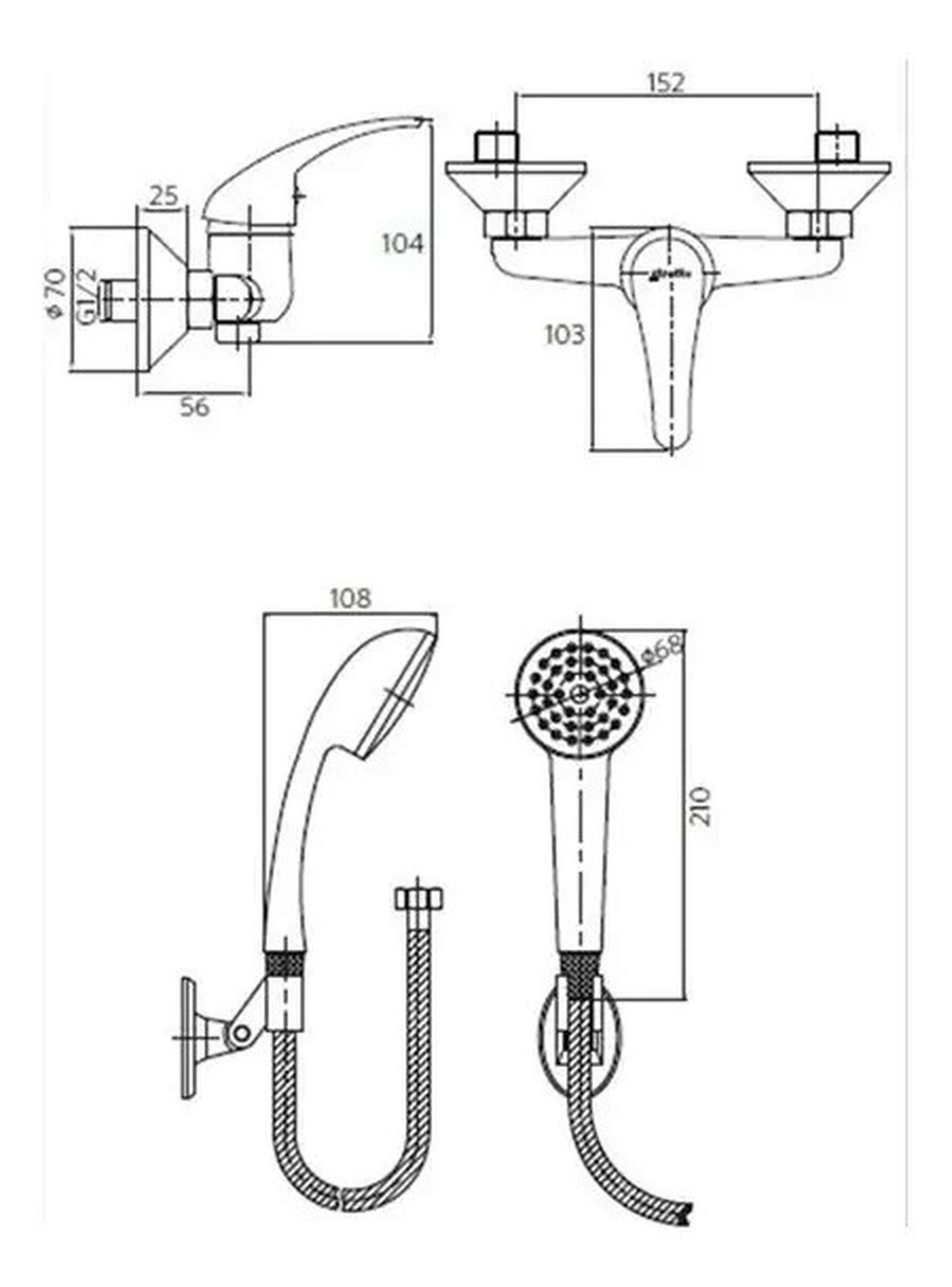 Monomando Llave Grifo Ducha Modelo Ornella Marca Stretto-2