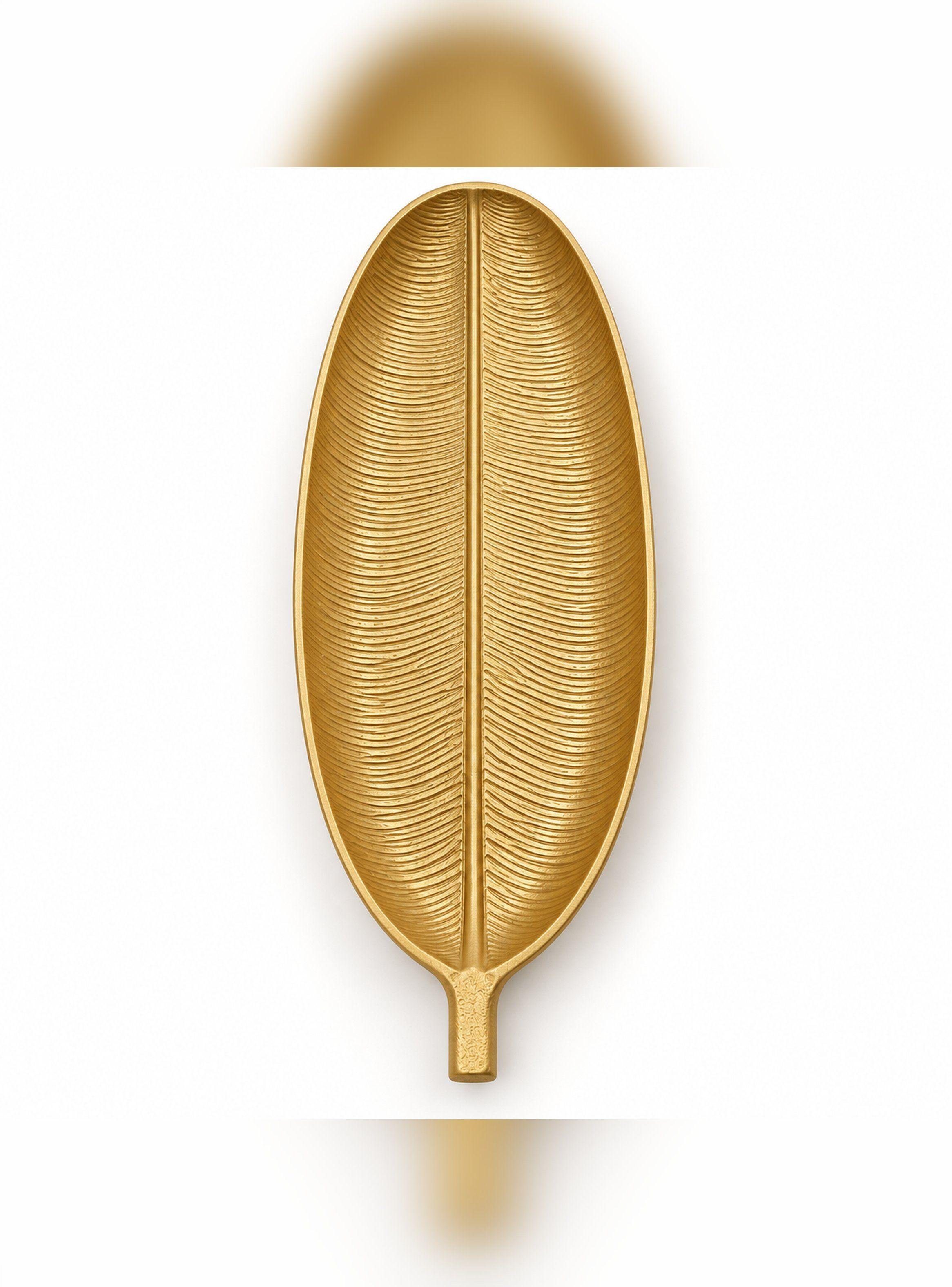 Bandeja Decorativa Forma Hoja Estilo Moderno Organico 40 cm-3