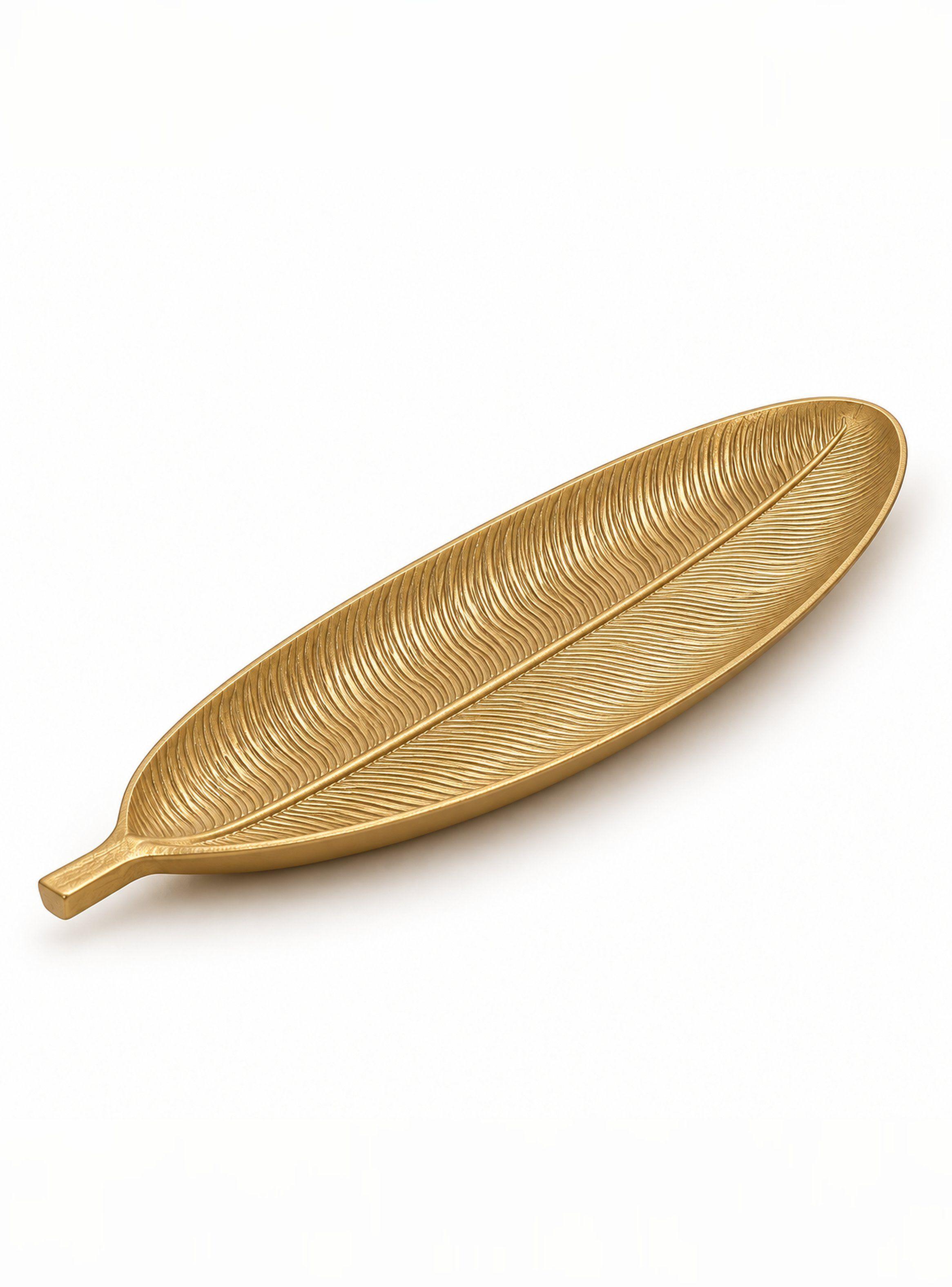 Bandeja Decorativa Forma Hoja Estilo Moderno Organico 40 cm-4