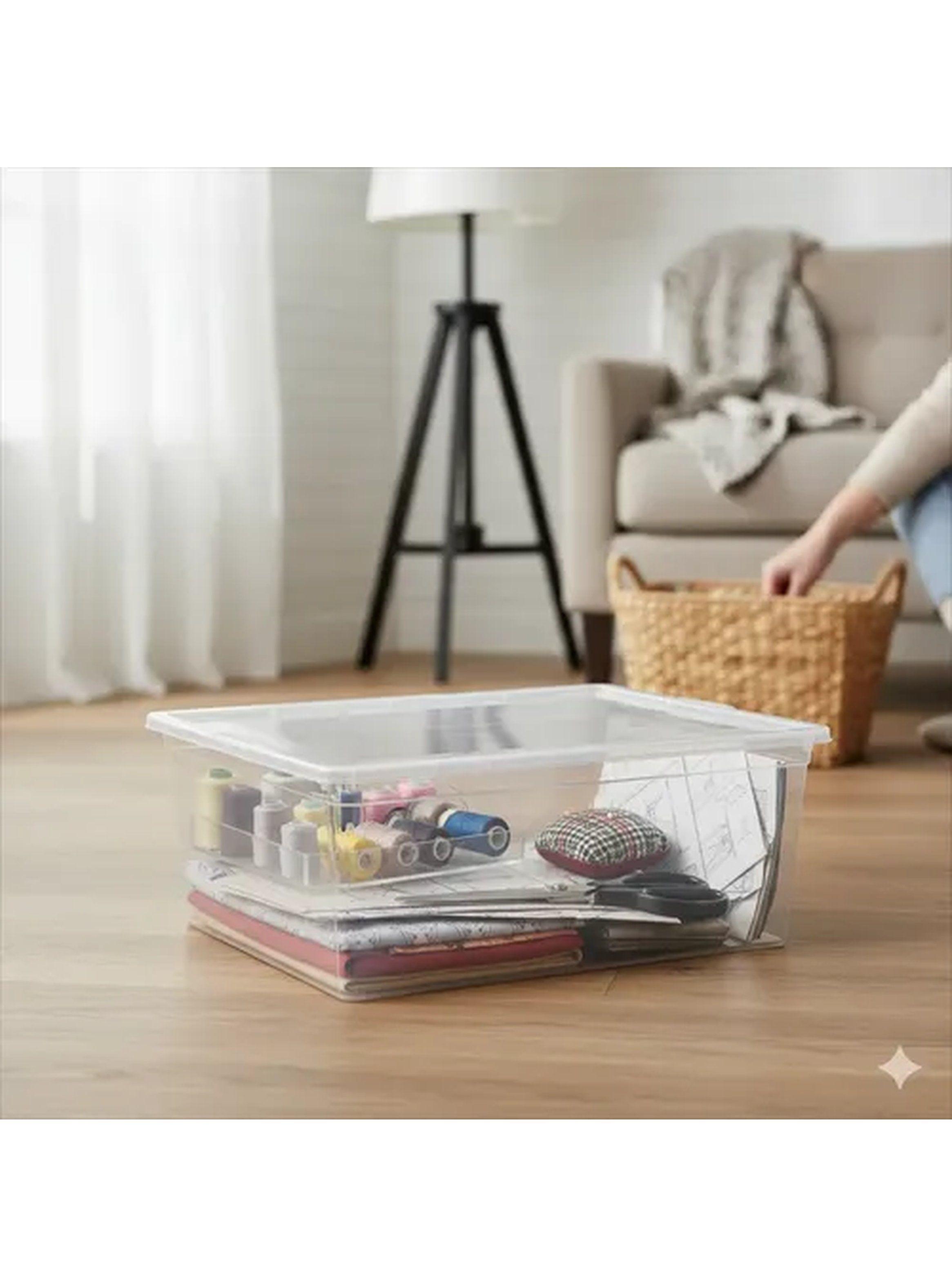 Caja Organizadora 19L Transparente Reyplast Modubox Con Tapa-0