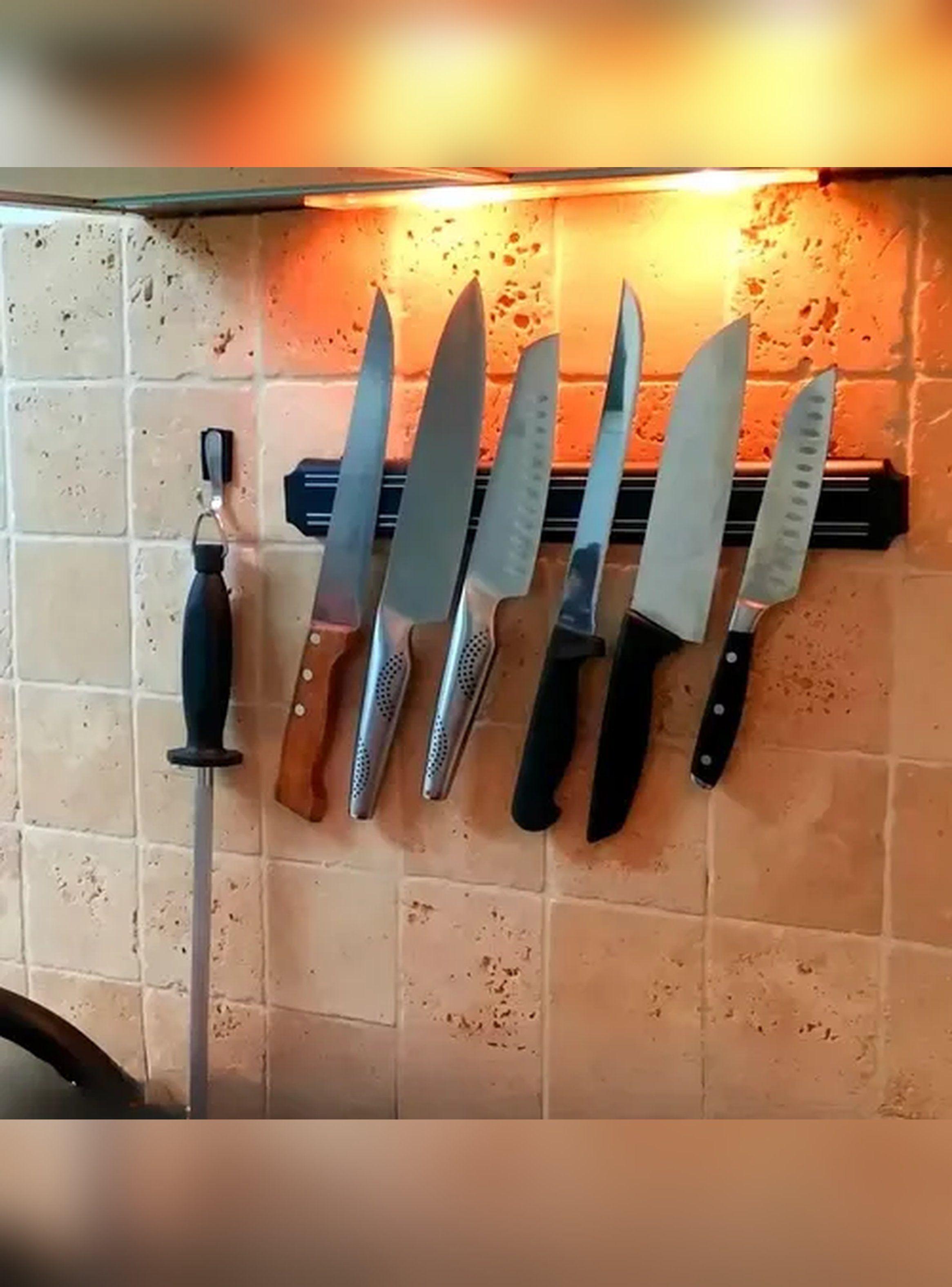 Organizador De Cuchillos Imantado Negro 30 Cm-2