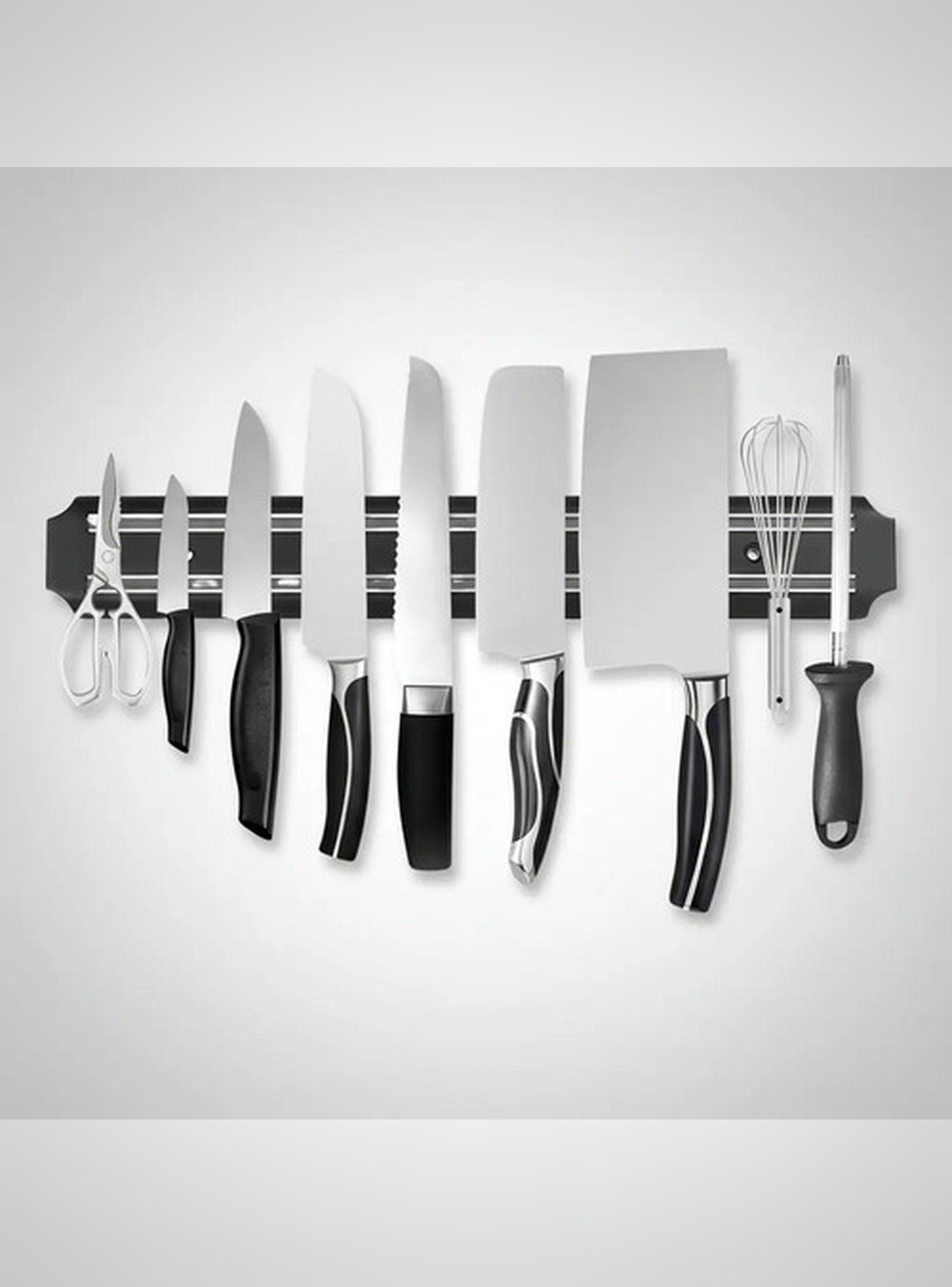 Organizador De Cuchillos Imantado Negro 30 Cm-3