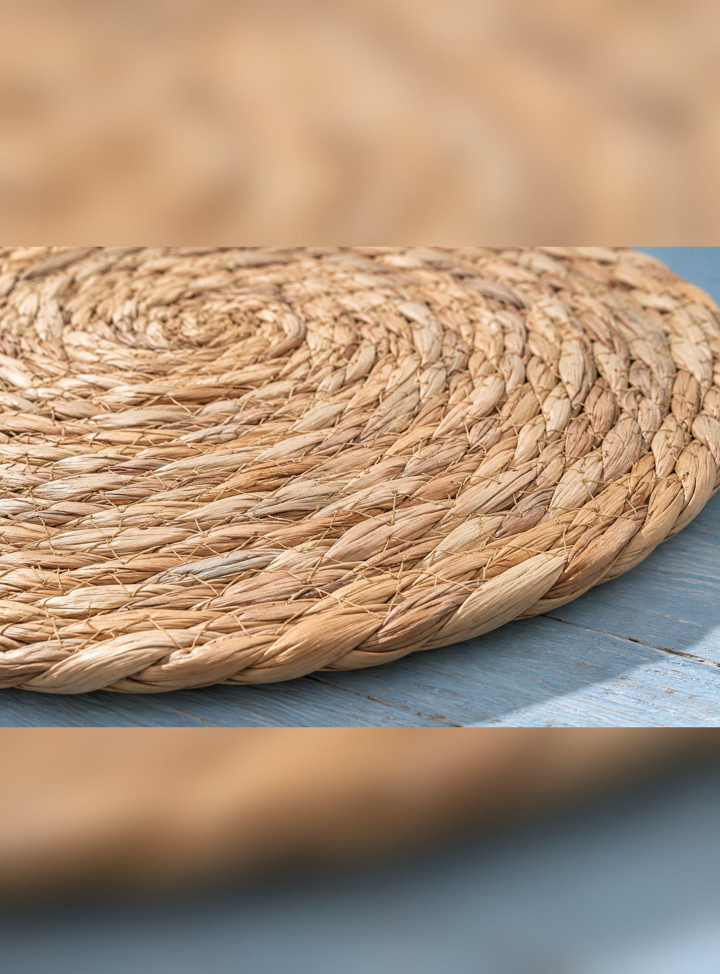 Set 6 Individuales Redondos Fibra Natural 36 cm Beige-2
