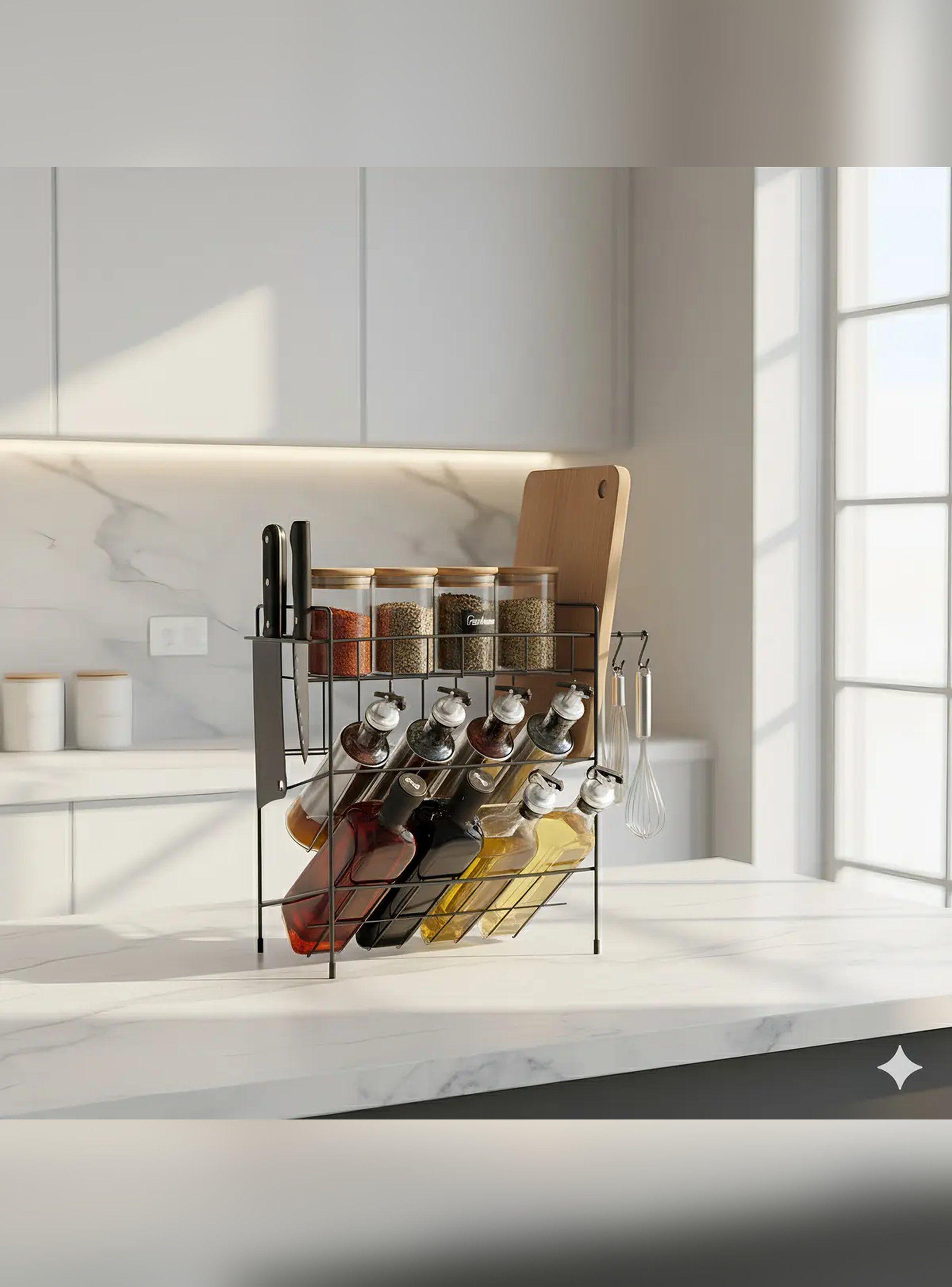 Organizador Rack de Cocina Multifuncional 3 Niveles Negro-0