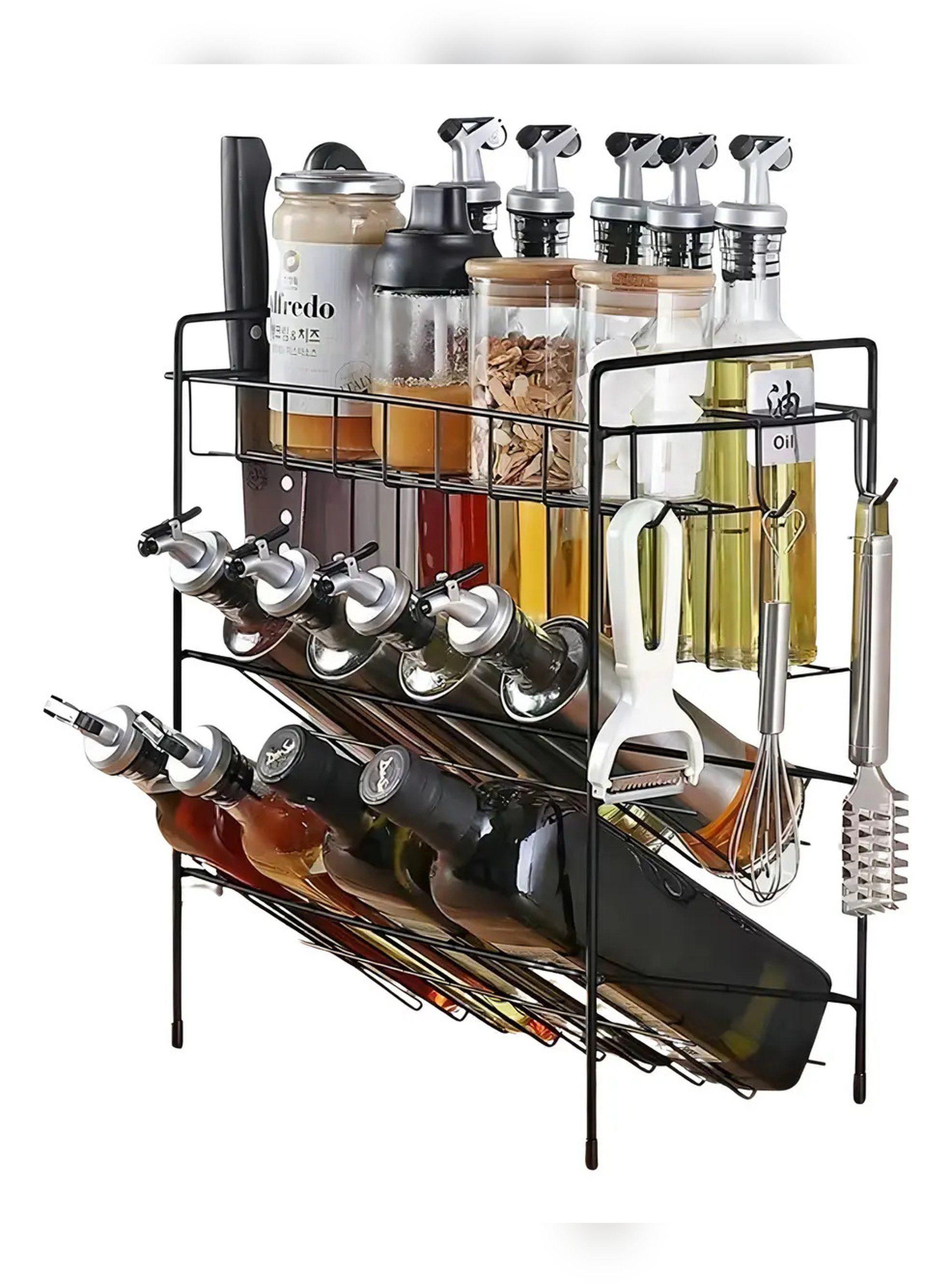 Organizador Rack de Cocina Multifuncional 3 Niveles Negro-2