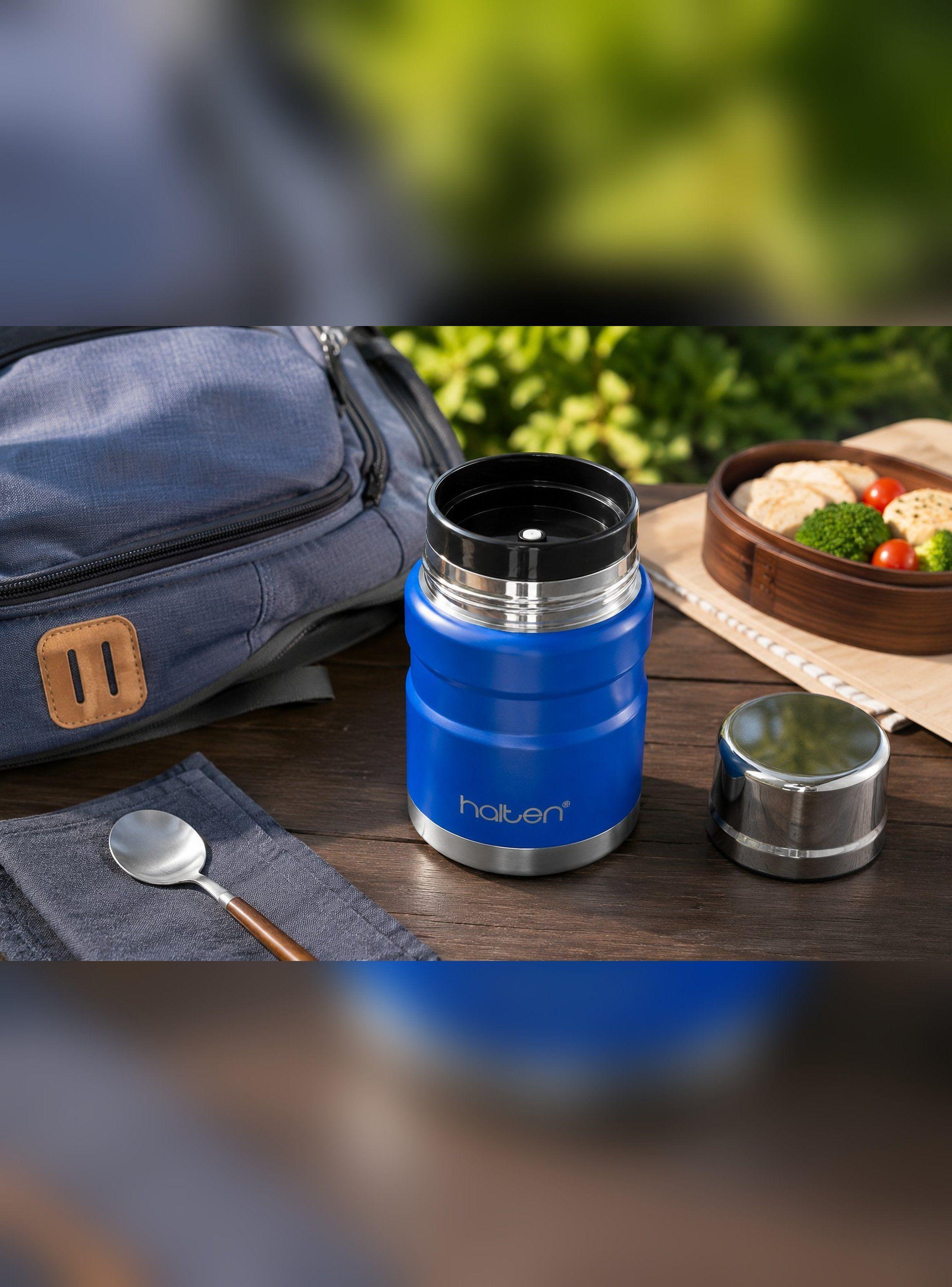 Termo De Comida Acero Inox 750 Ml Marca Halten Color Azul-5