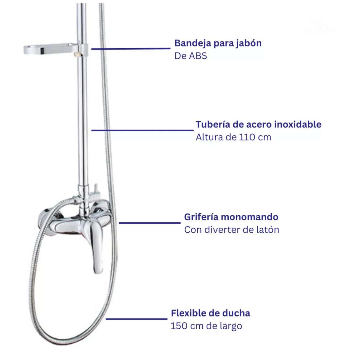 Columna Ducha Circular Con Monomando Ducha Taumm-5