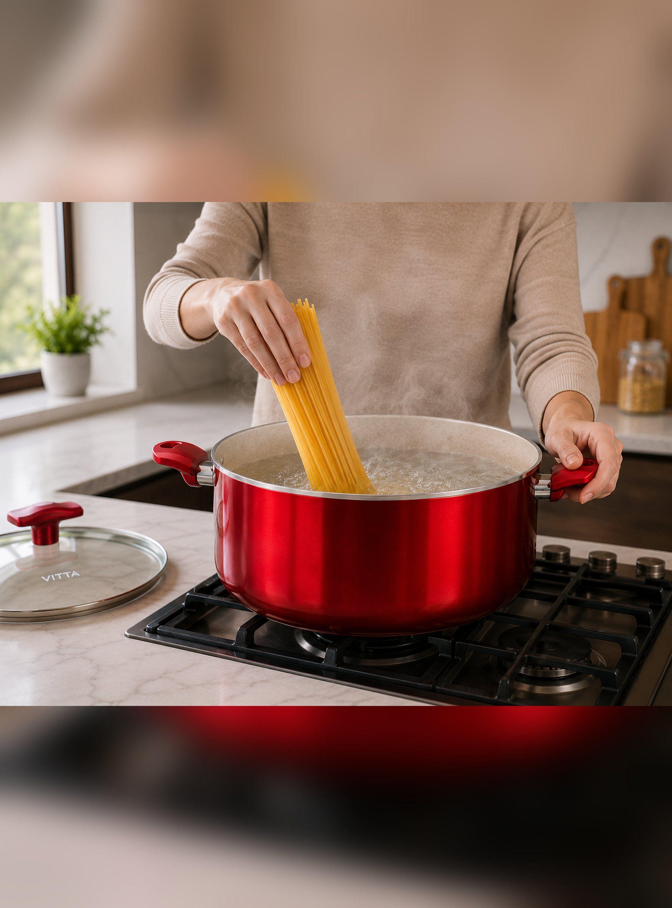 Olla Cacerola 30 CM 10,5L Con Tapa Modelo Rosso Marca Vitta-5