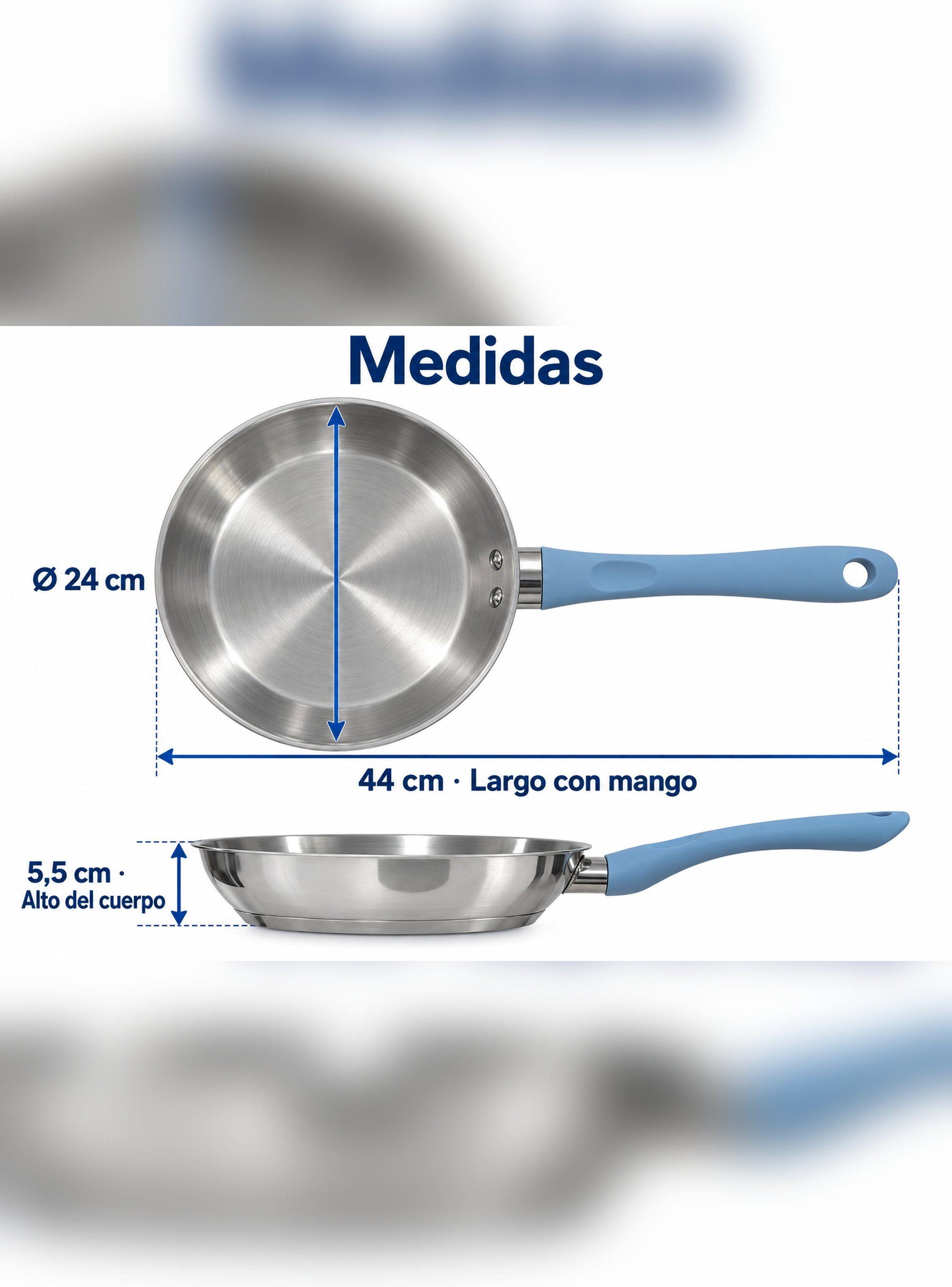 Sartén Acero Inoxidable 24 cm Triple Fondo Bolton Inducción-5
