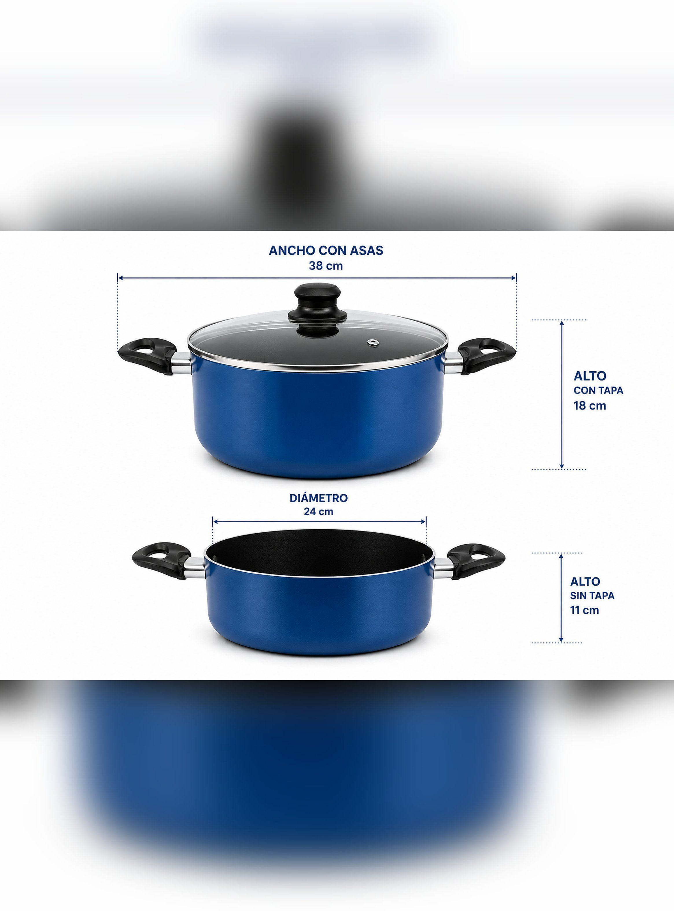 Cacerola Antiadherente 24cm 5L Modelo Royal Blue Marca Vitta-7