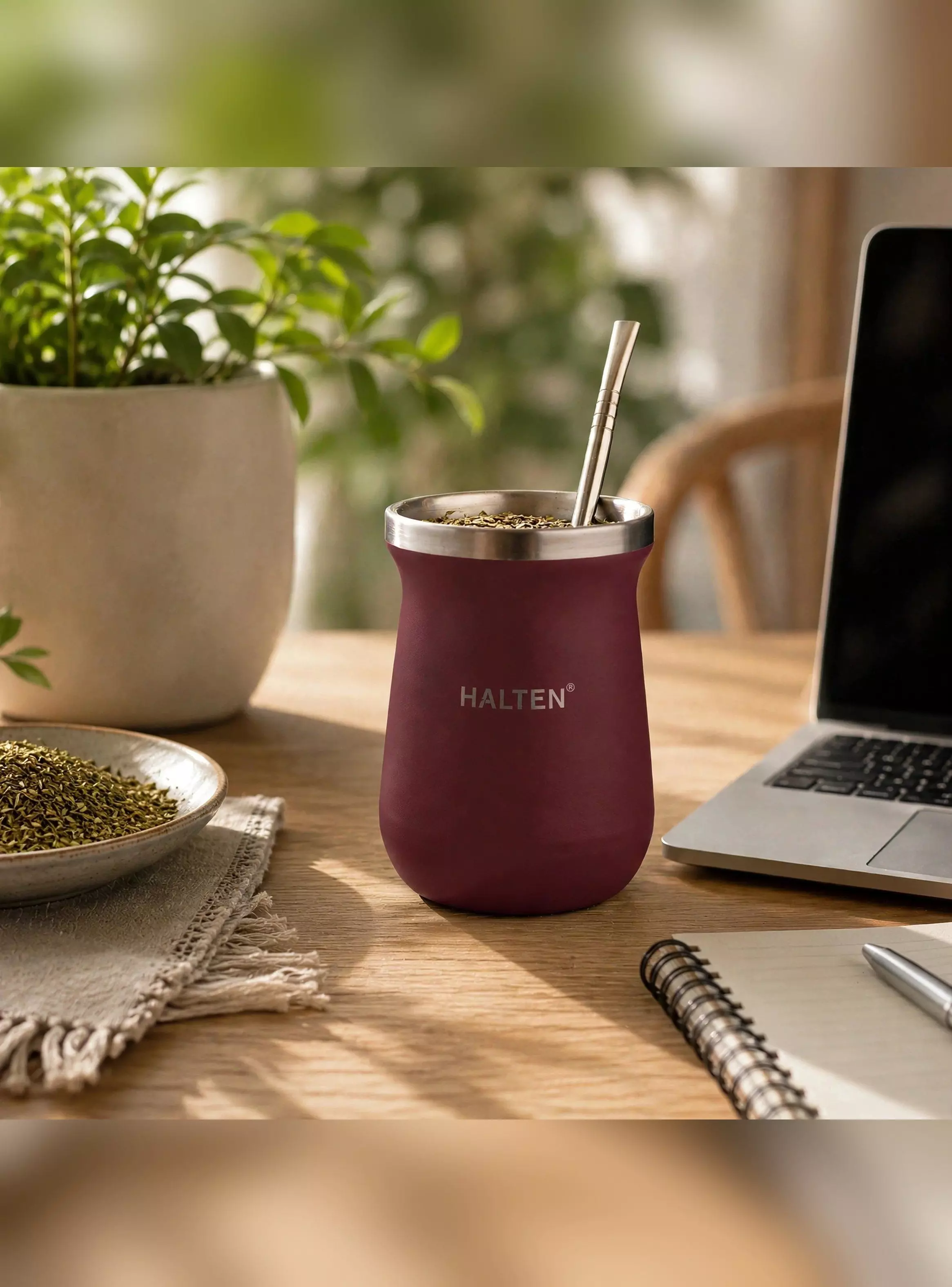 Mate Térmico de Acero Inoxidable 300 ml con Bombilla-0