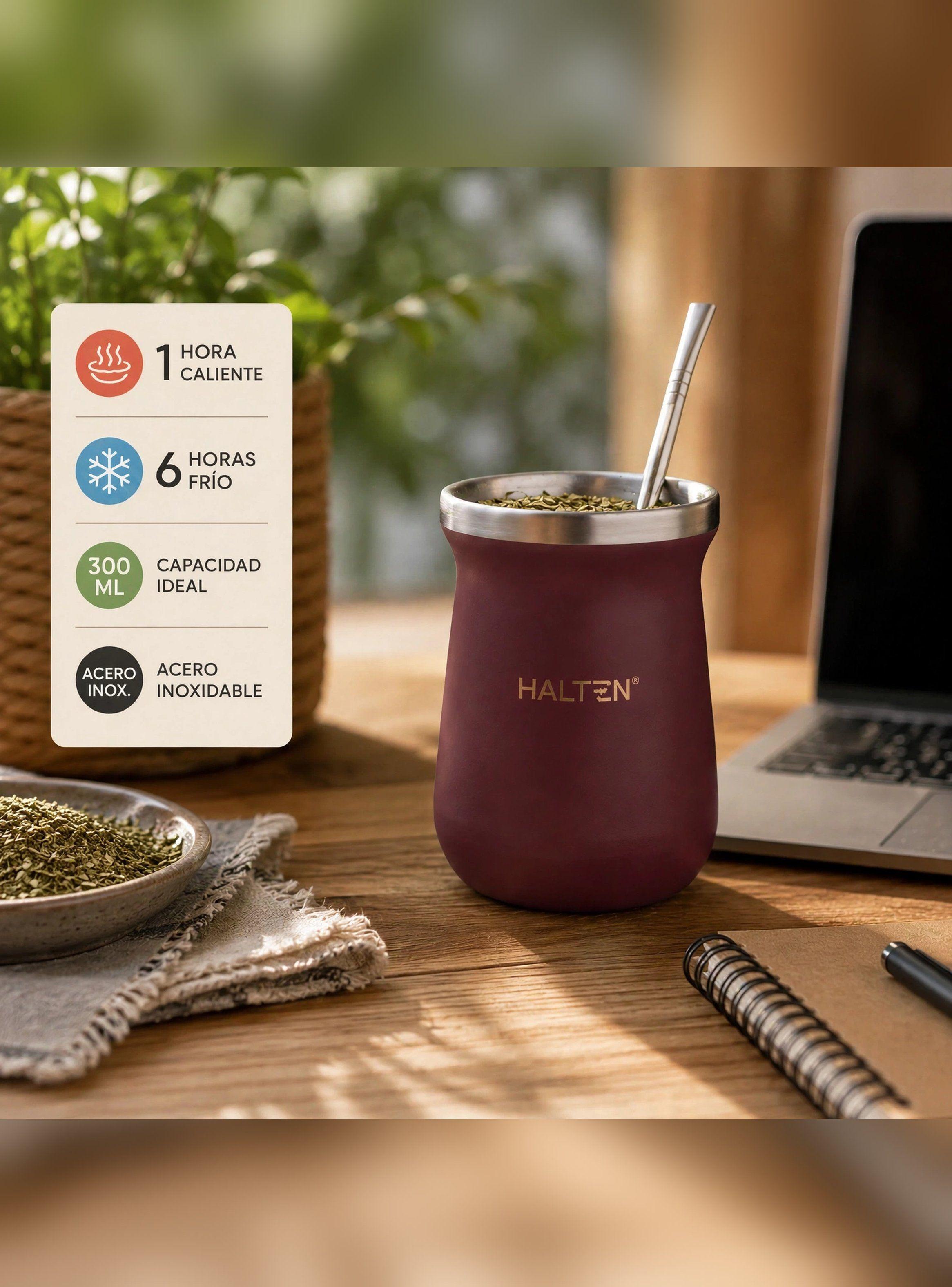 Mate Térmico de Acero Inoxidable 300 ml con Bombilla-3