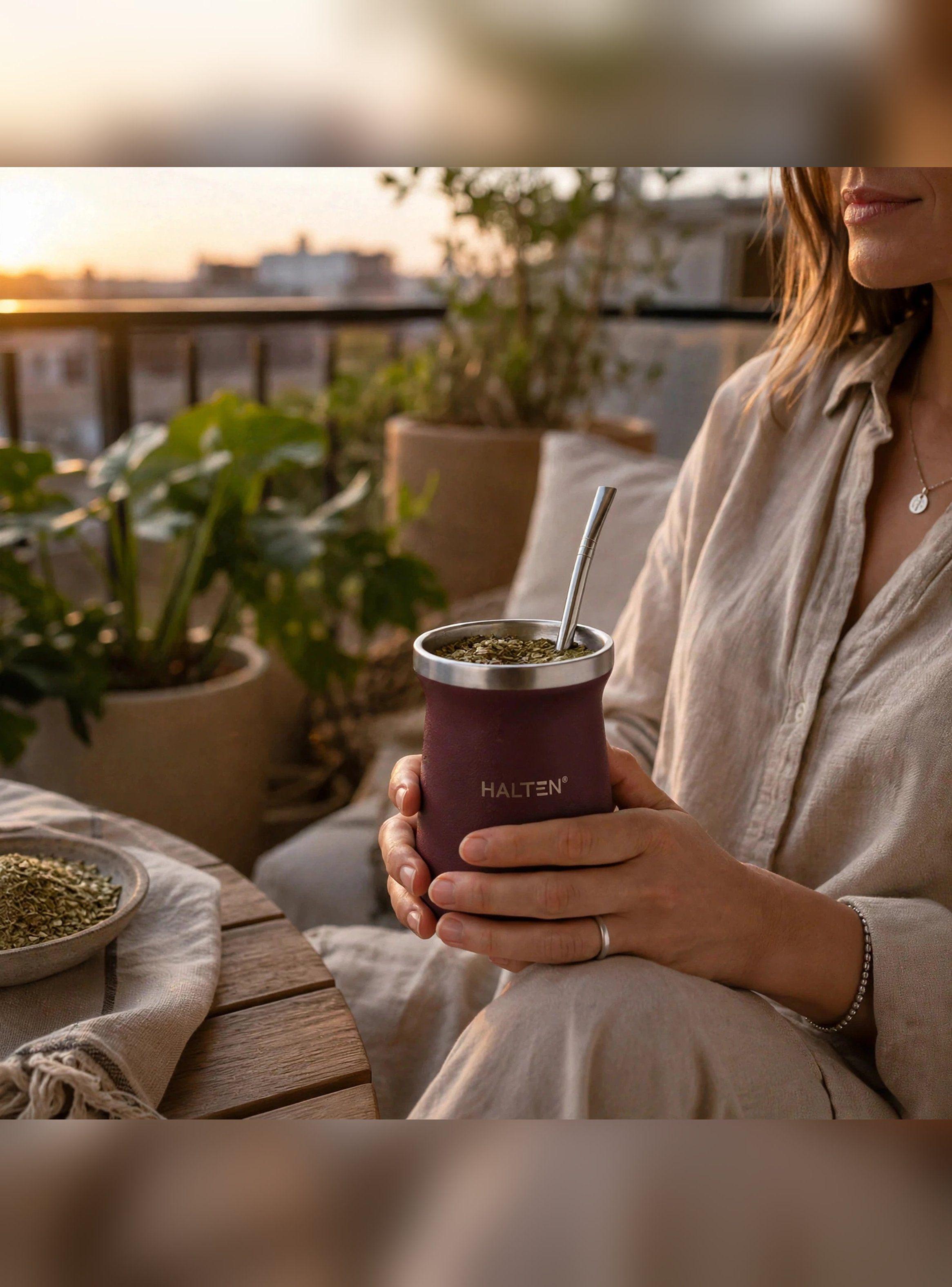 Mate Térmico de Acero Inoxidable 300 ml con Bombilla-5