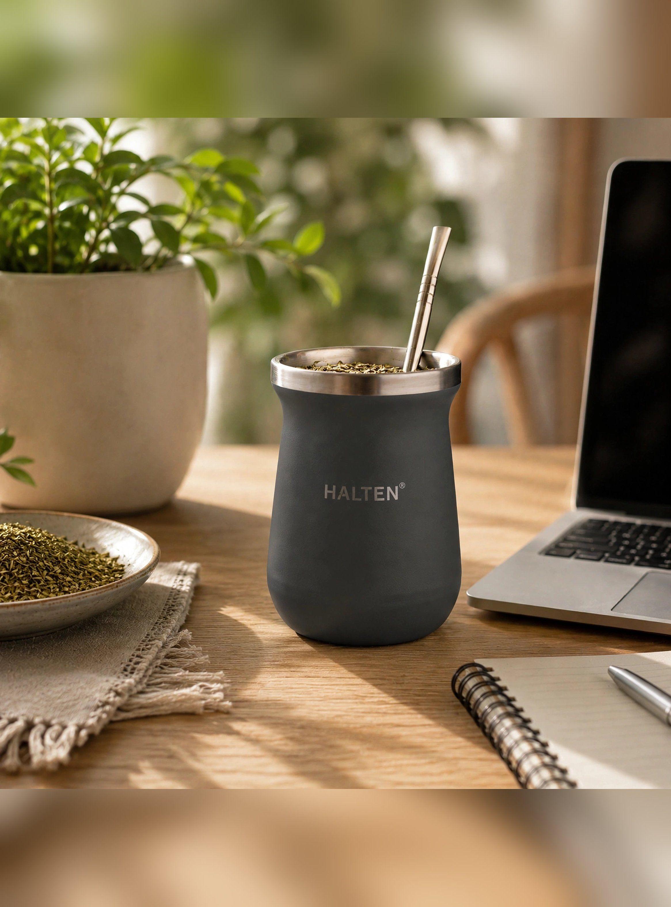 Mate Térmico de Acero Inoxidable 300 ml con Bombilla-0