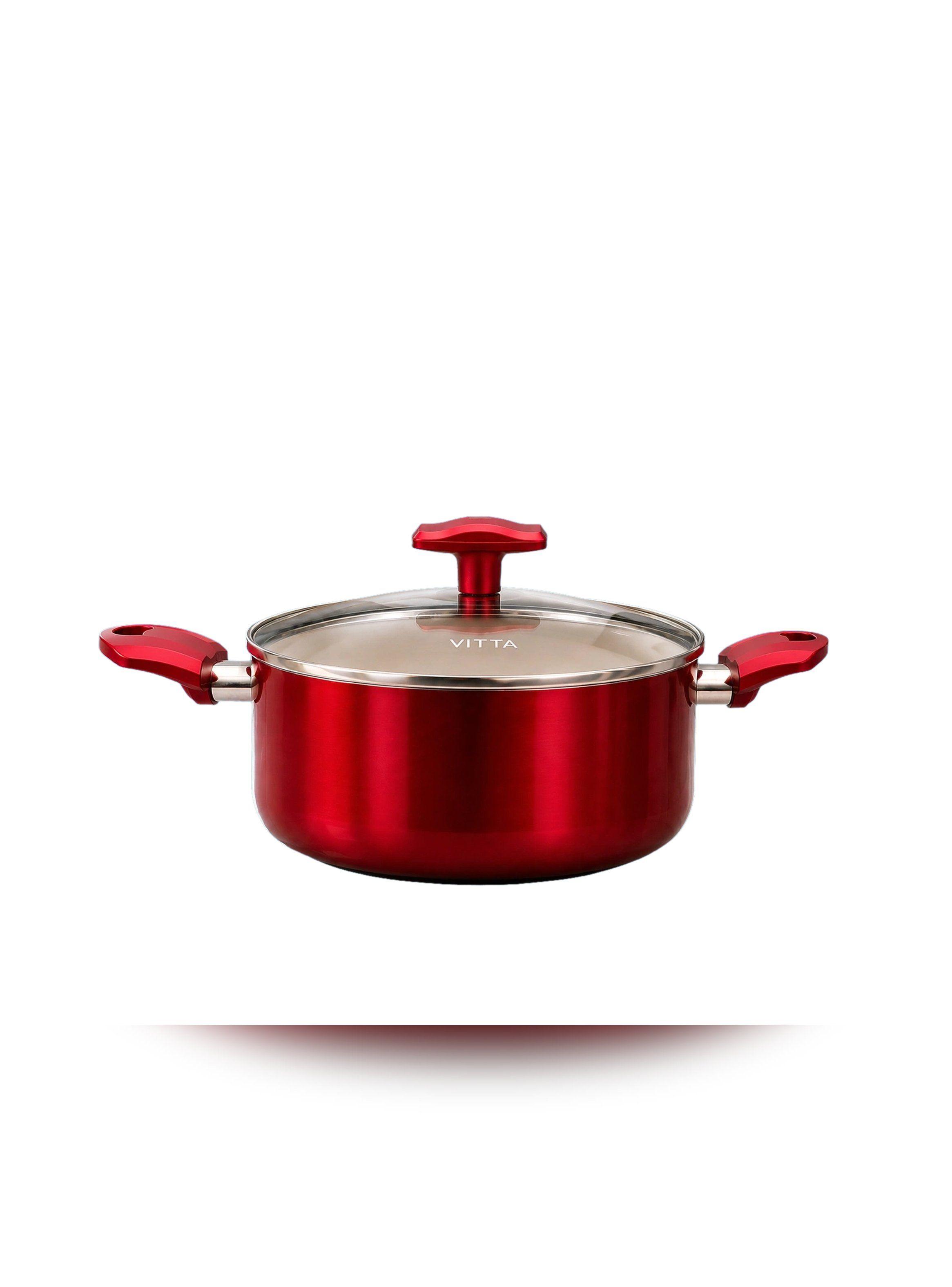 Olla Cacerola antiadherente Aluminio 20 CM 4,8L Rosso Vitta-1