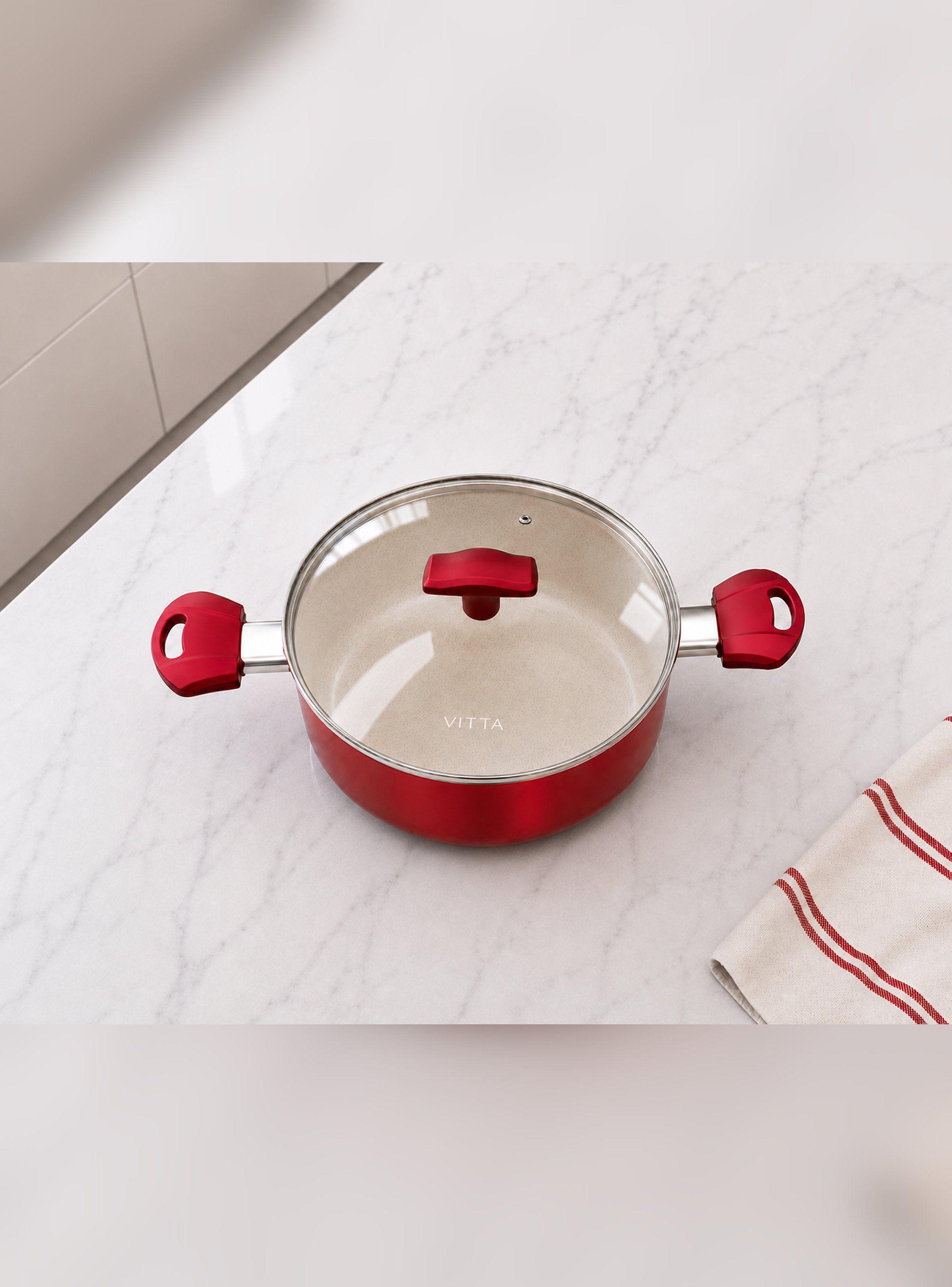 Olla Cacerola antiadherente Aluminio 20 CM 4,8L Rosso Vitta-4