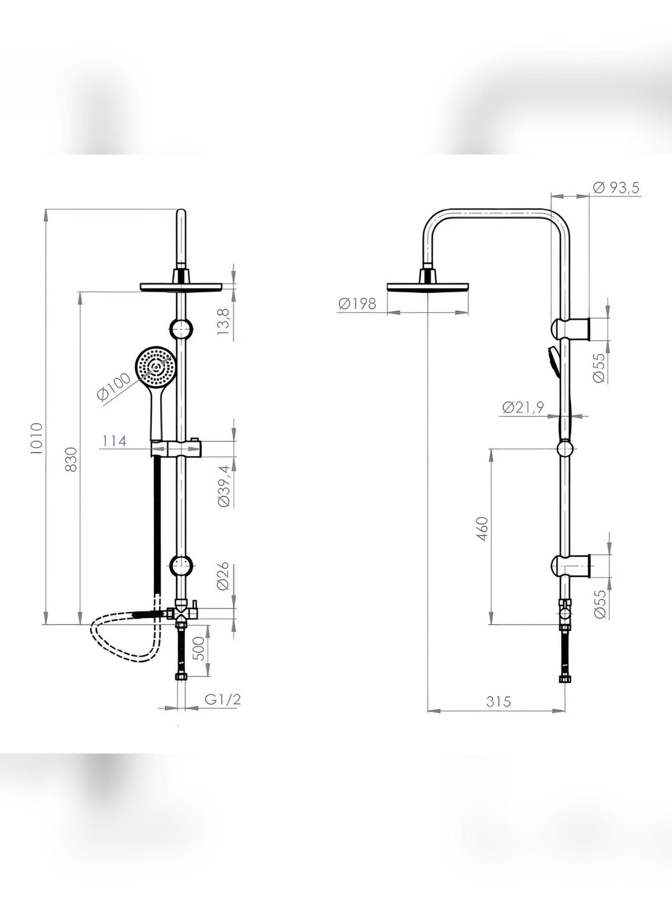 Columna De Ducha Grifo Plato Llave Modelo Rimini-4