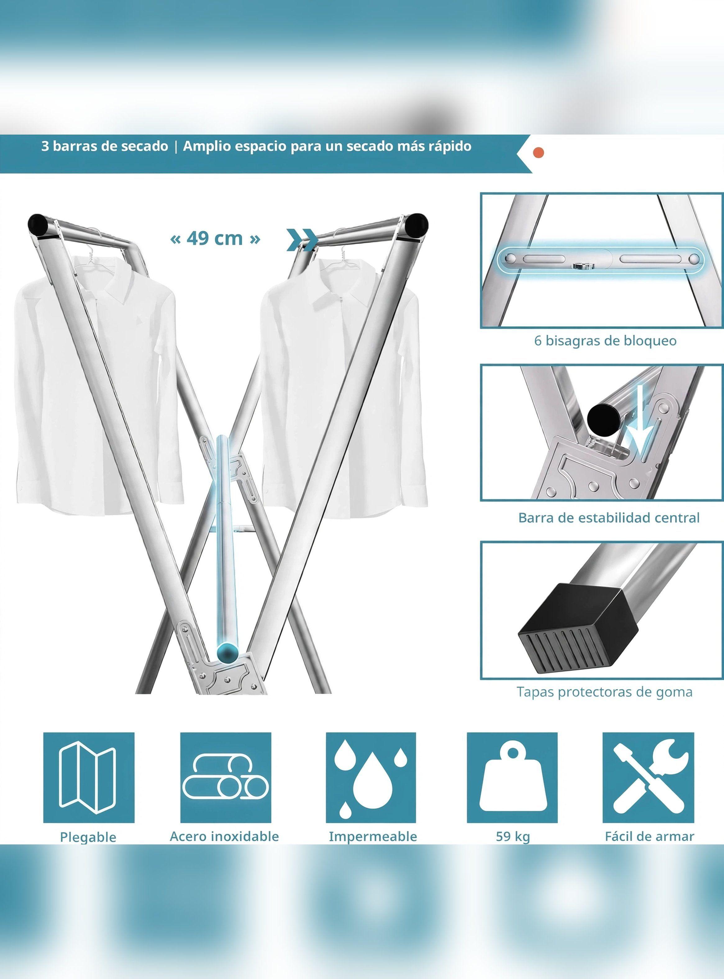 Tendedero De Ropa Extensible y Plegable Modelo X-5