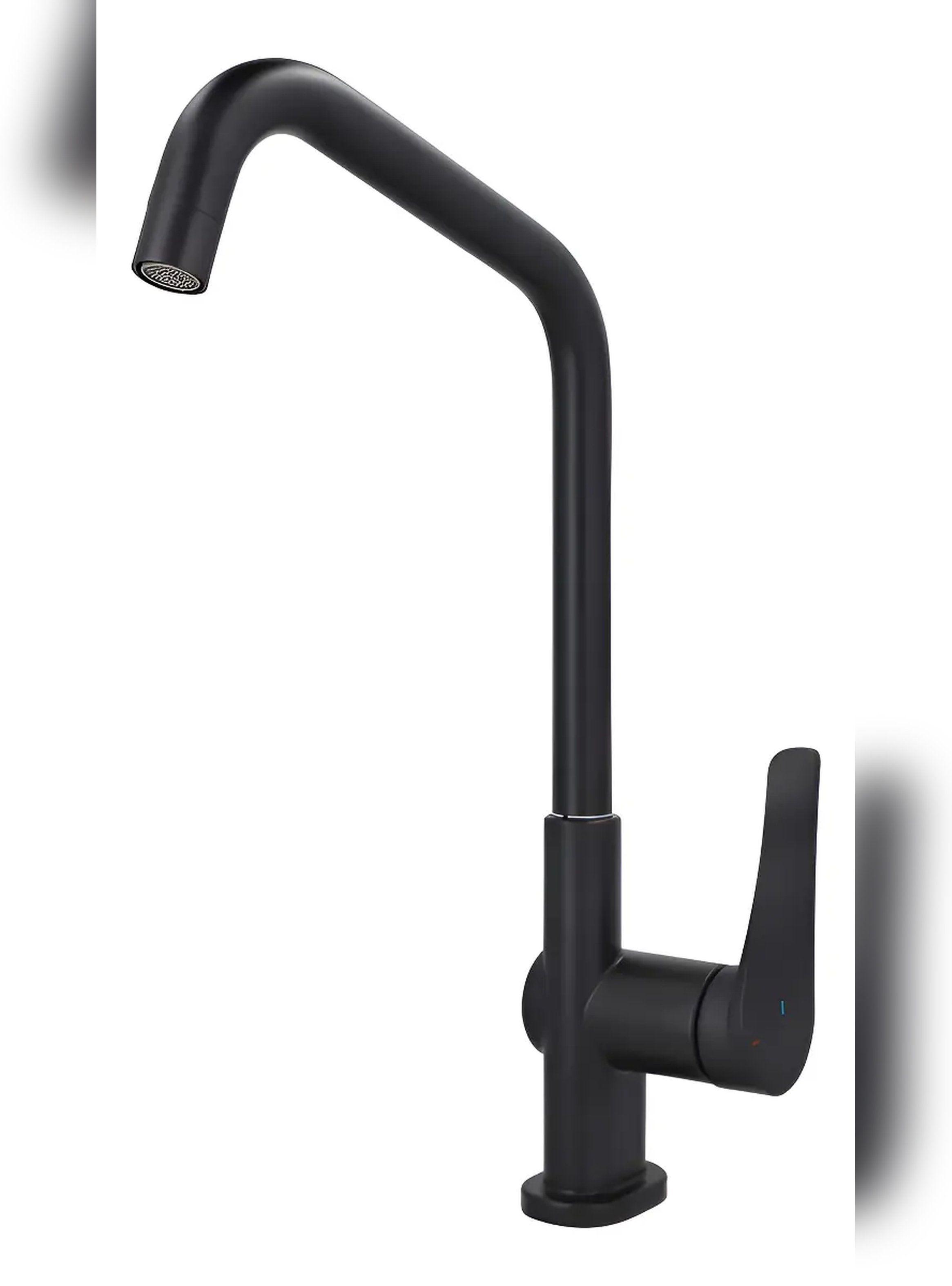 Monomando Llave Grifo Lavaplatos Lissone Stretto Negro-0