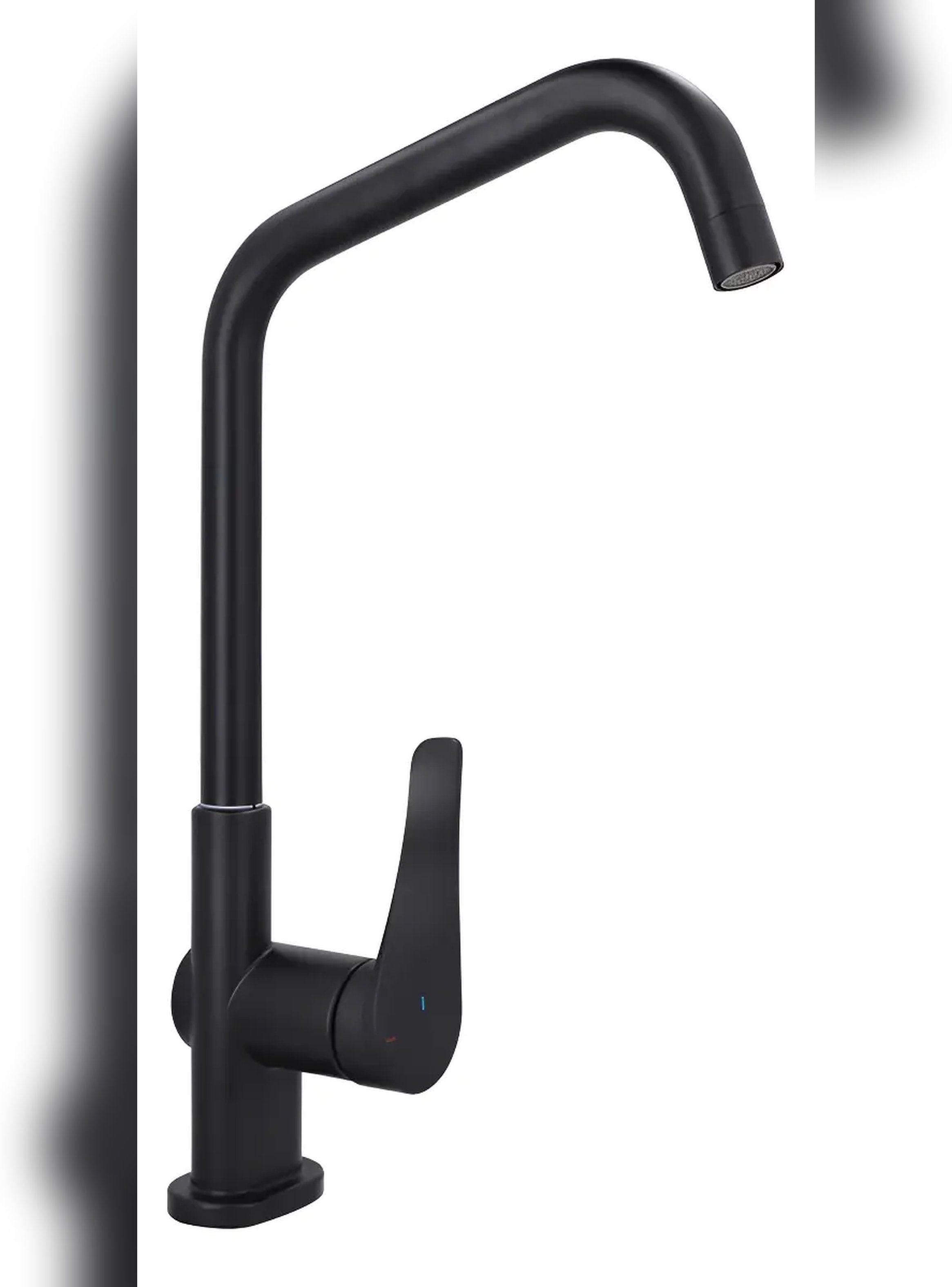 Monomando Llave Grifo Lavaplatos Lissone Stretto Negro-1