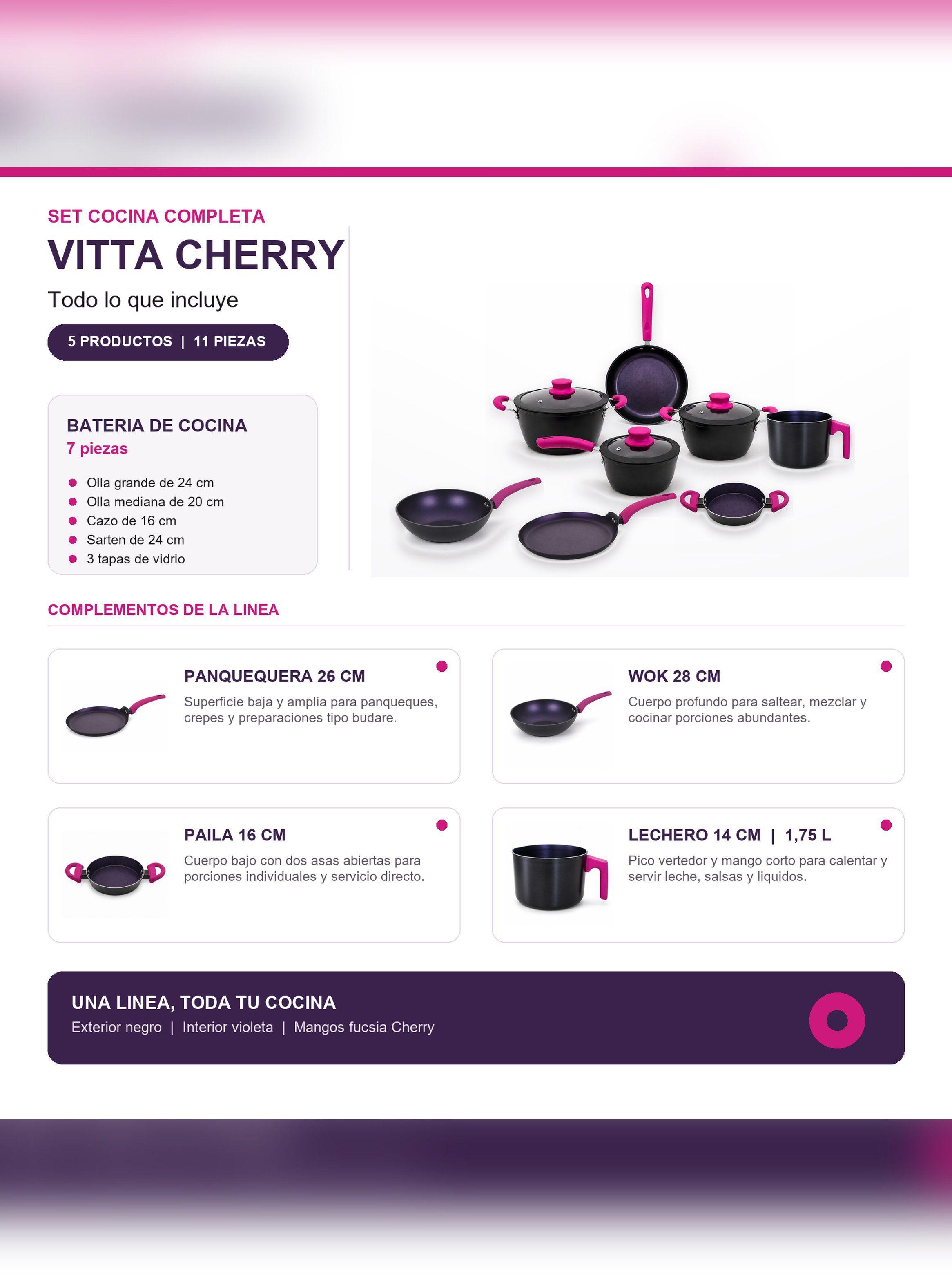 Batería de Cocina Vitta Cherry 11 Piezas Aluminio Forjado-3