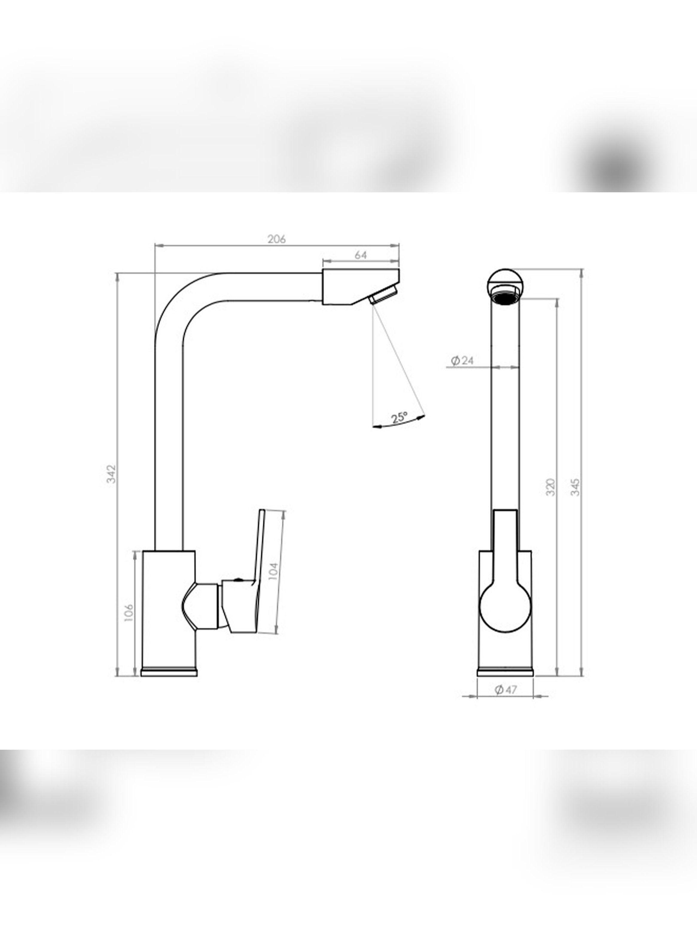 Monomando Llave Grifo Lavaplatos Modelo Maiori Stretto Cromo-3