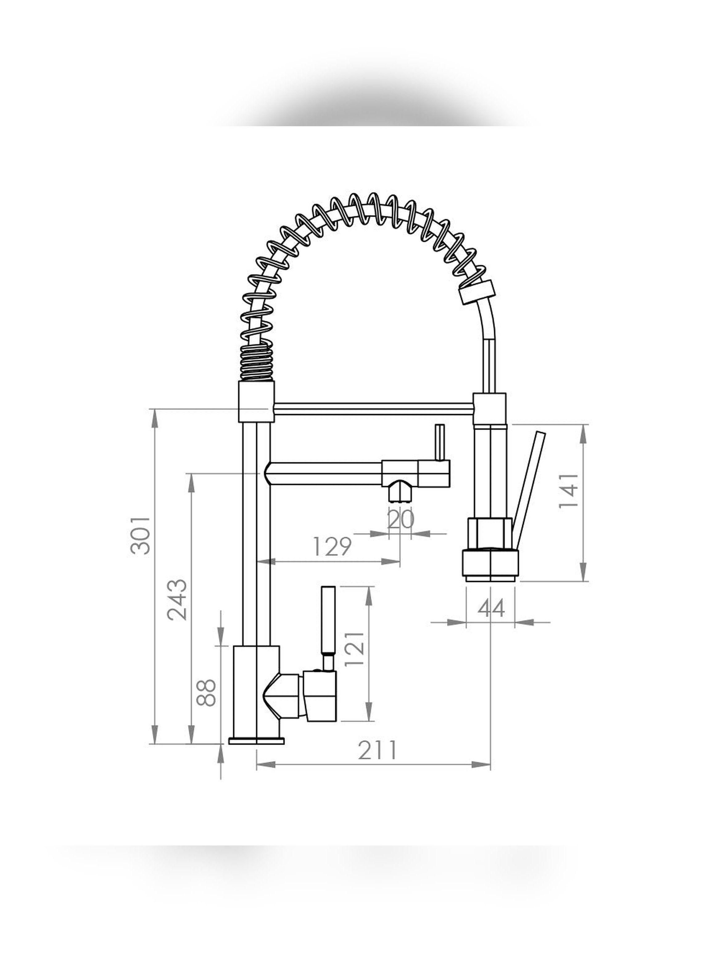 Monomando Llave Grifo Lavaplatos Extraíble Bangor Marca PMB-8