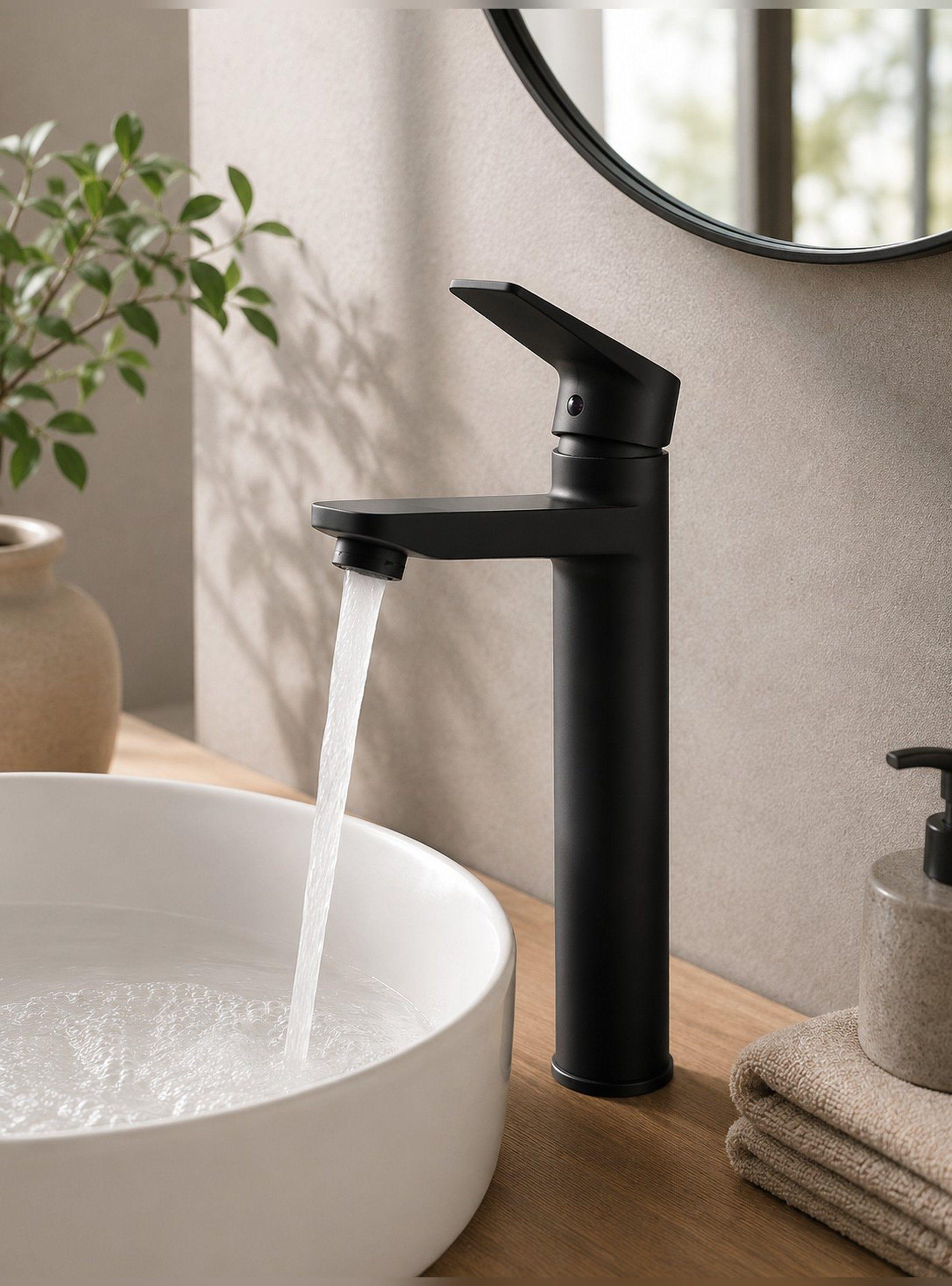 Monomando Llave Grifo Alto Para Lavatorio Notte Marca Taumm-0