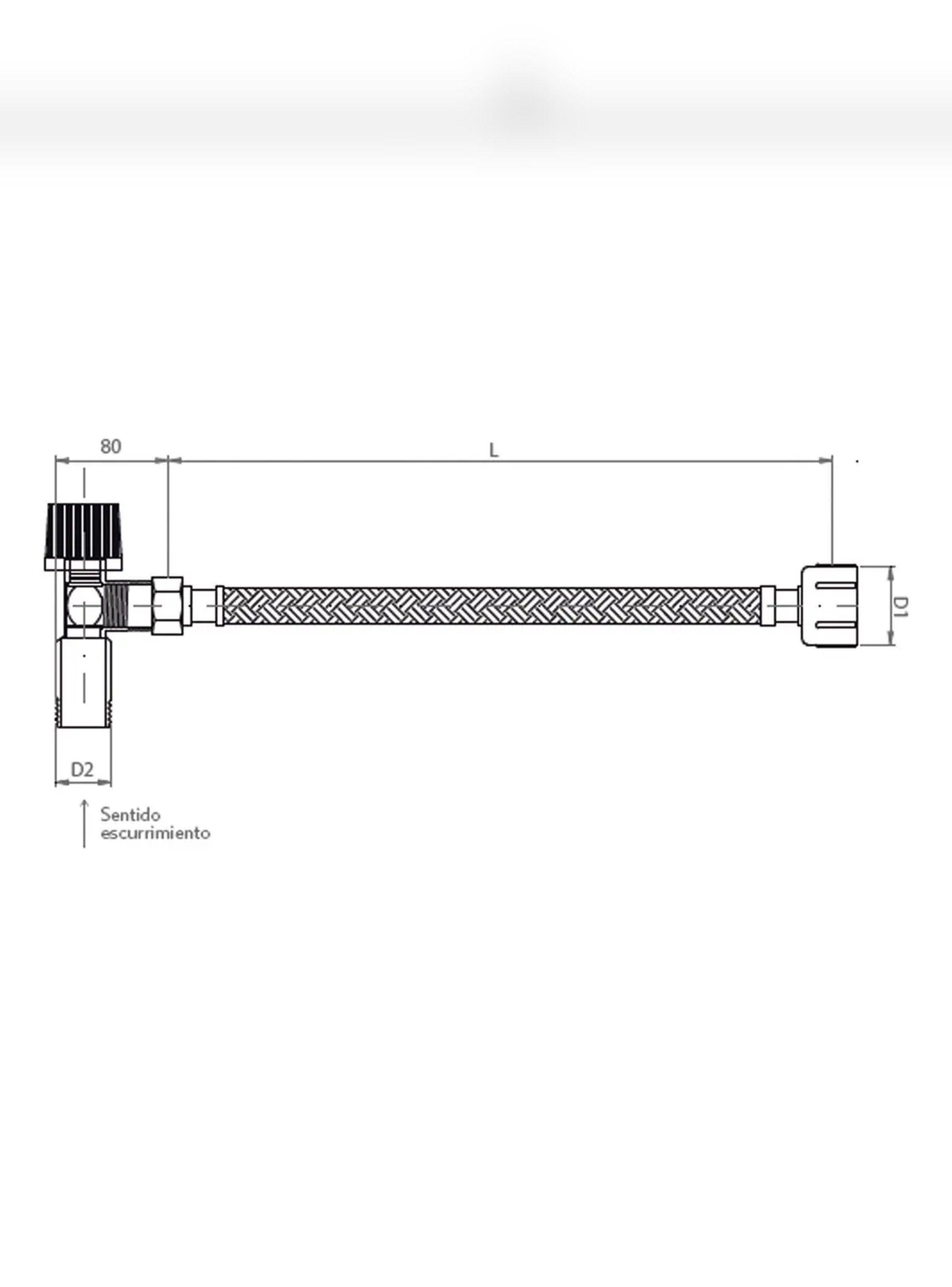 Llave Angular 1/2 Flexible Technoflex 1/2x15/16 35cm Stretto-3