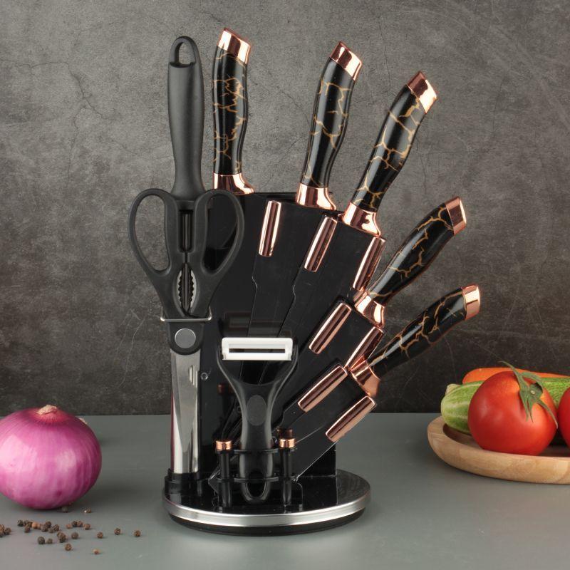 Set De Cuchillos Premium 9 Piezas Con Soporte Giratorio-4