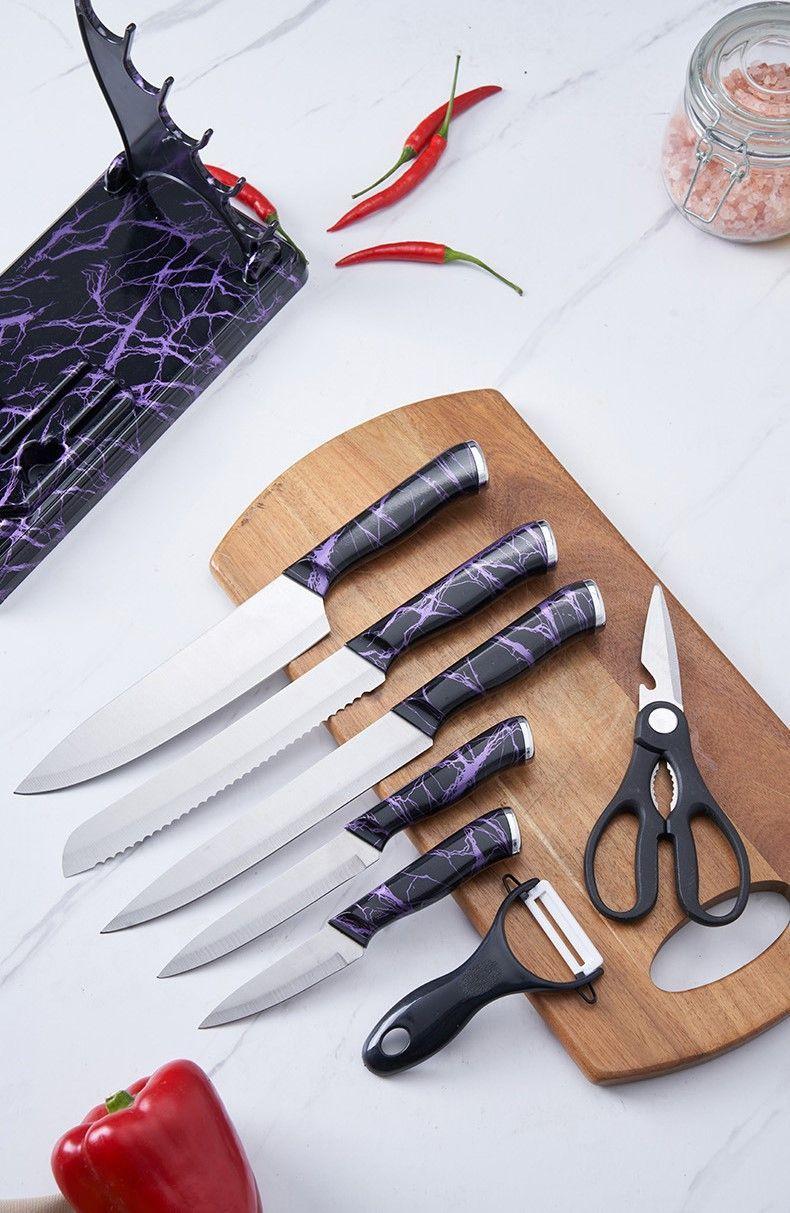 Set De Cuchillos De Cocina 9 Piezas Black Thunder-2