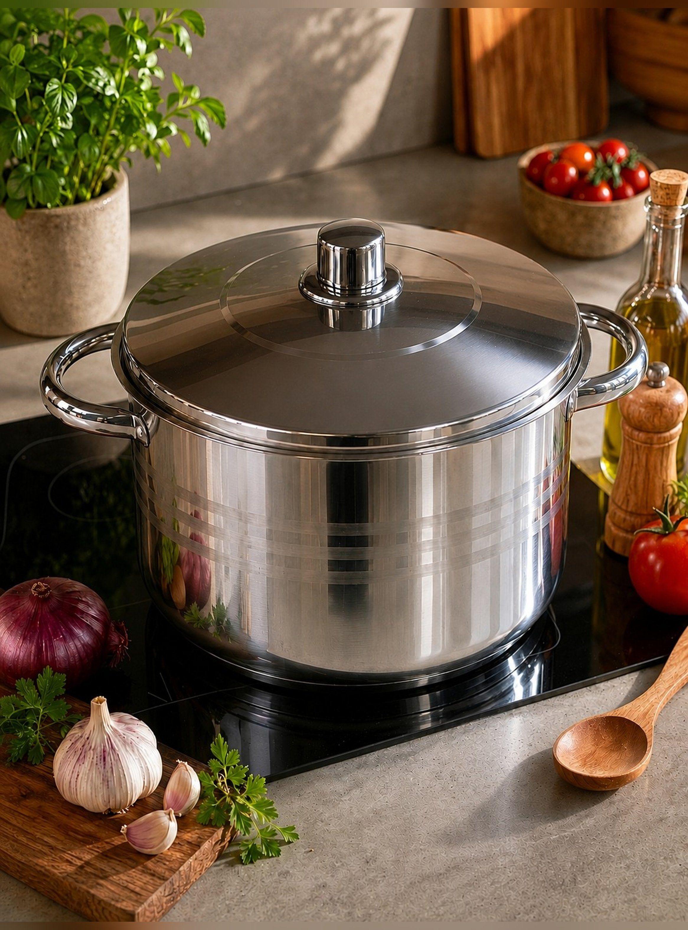 Cacerola Acero Inoxidable 32 Cm 15L 0.6 MM Oslo Marca Vitta-5