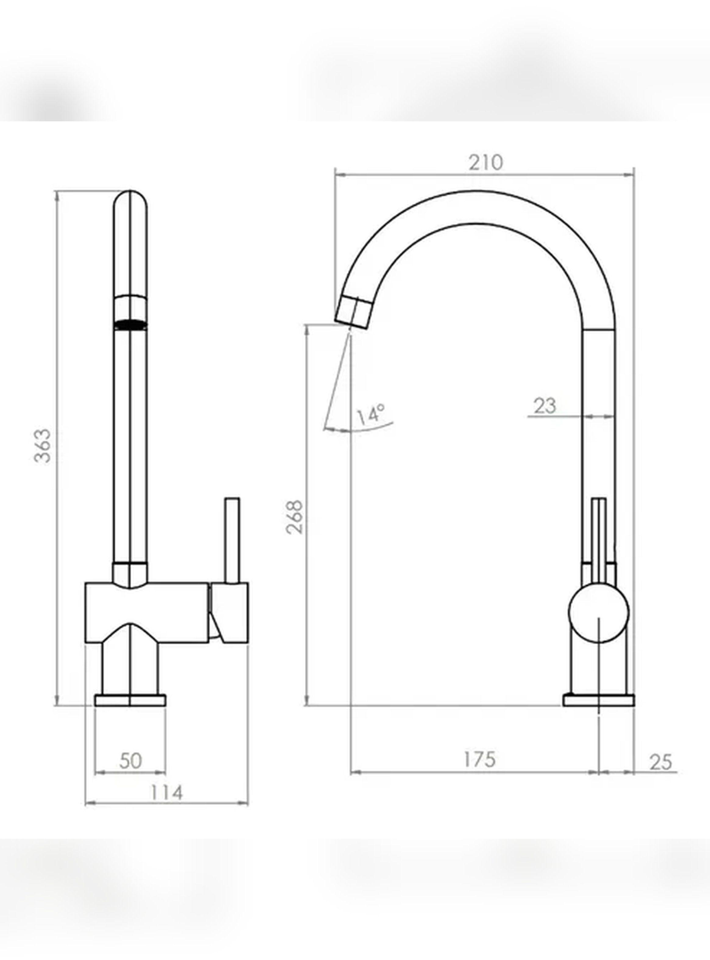 Monomando Llave Grifo Lavaplatos Cento Stretto Inox-5