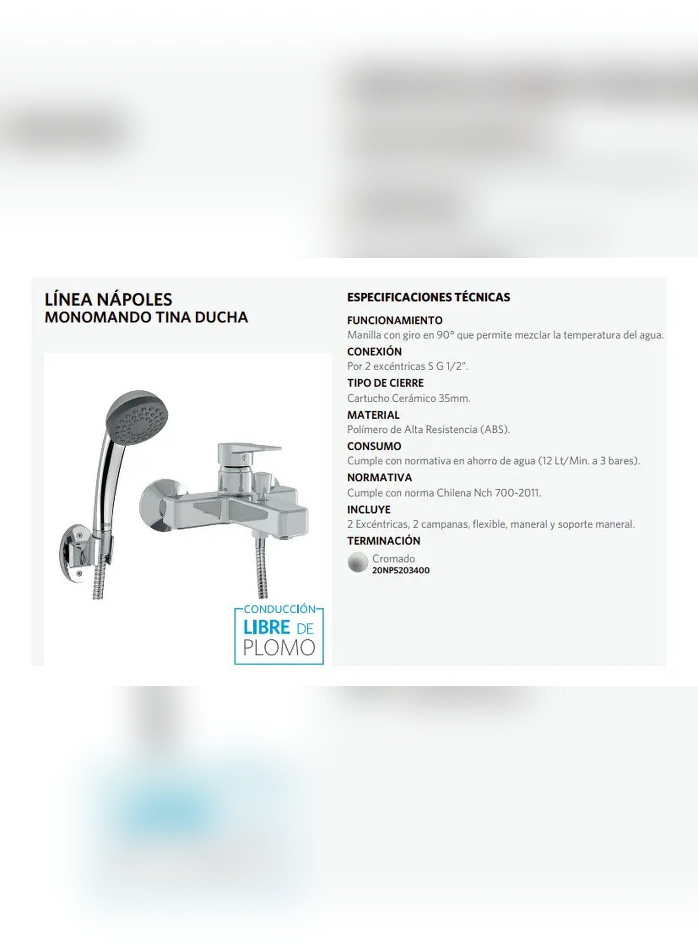 Monomando Llave Grifo Tina Ducha 20Np5203400 Stretto-1