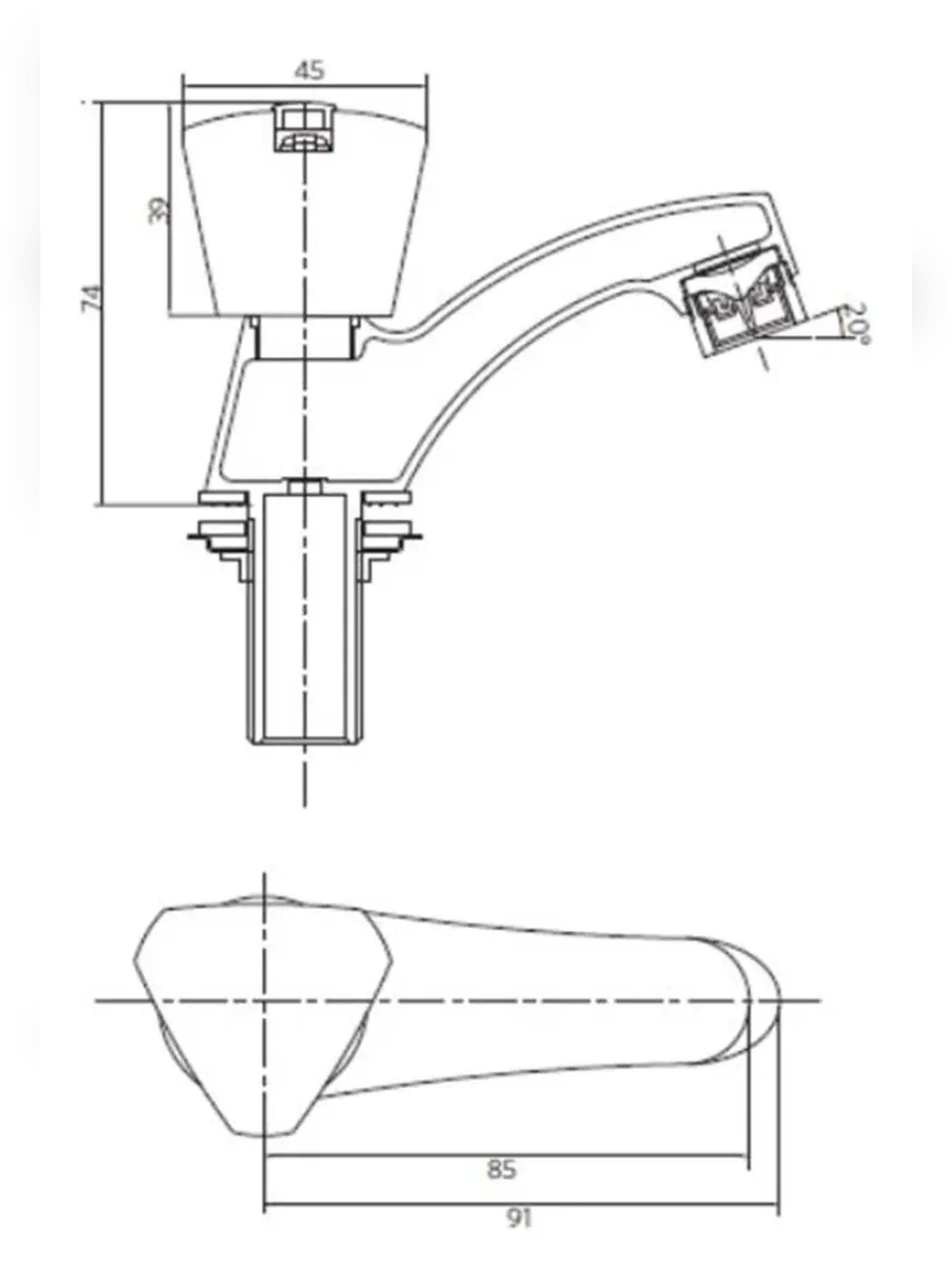 Llave Grifo Lavatorio Modelo Mossini Tevere Marca Stretto-3