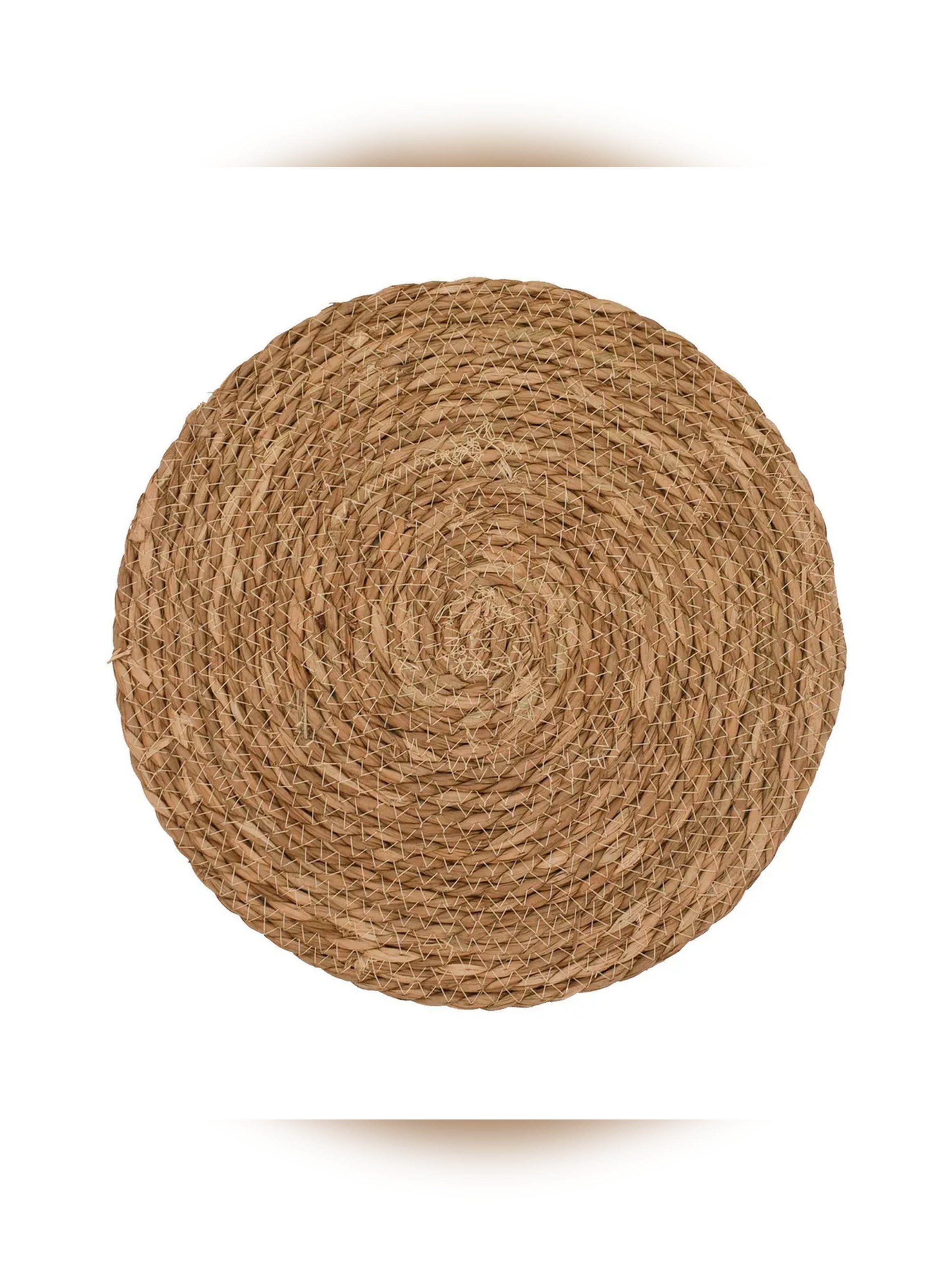 Set 4 Individuales Redondos Fibra Natural 36 cm Beige-4