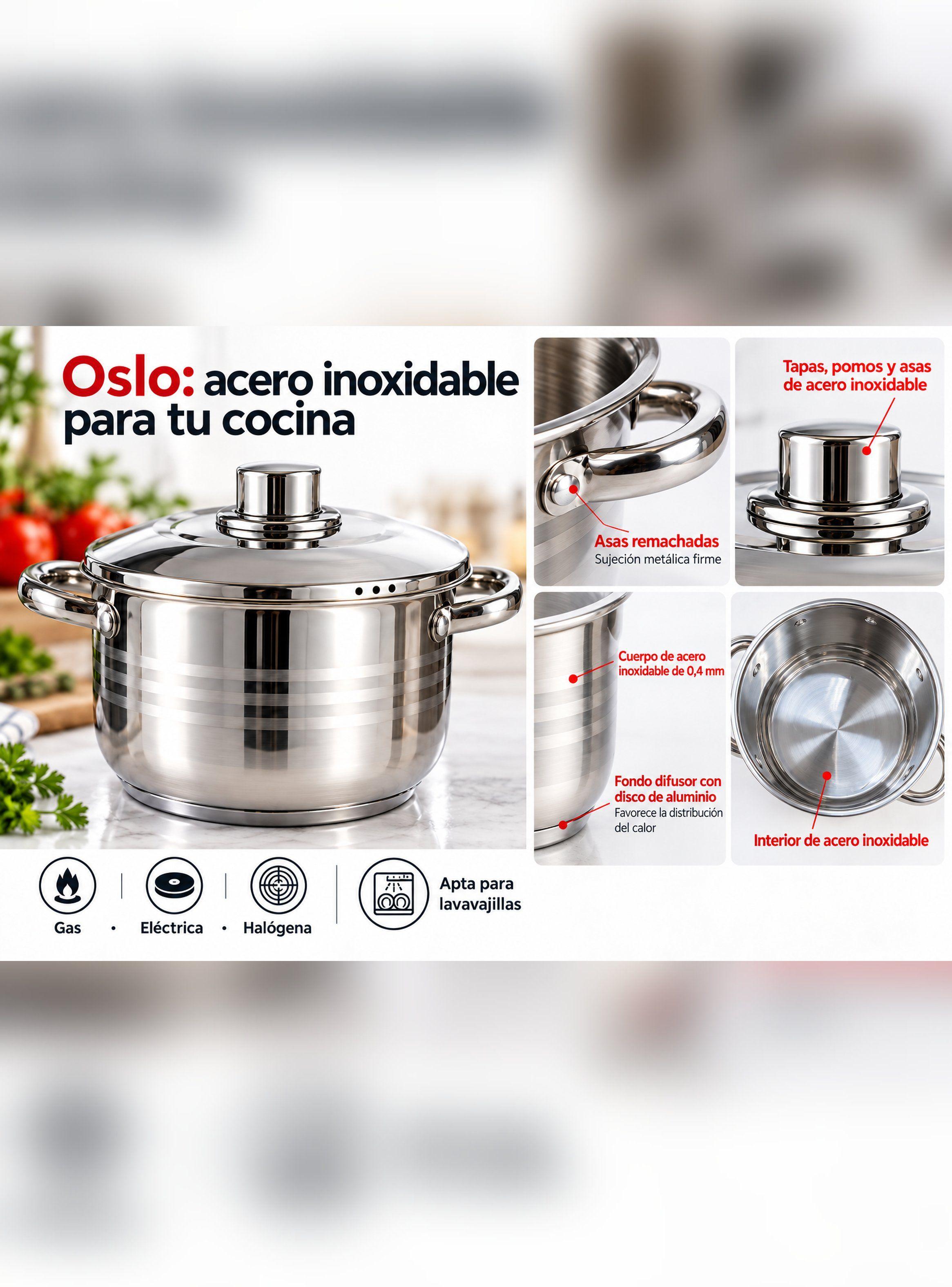 Bateria Ollas Oslo Vitta 8 Piezas Acero Inoxidable-1