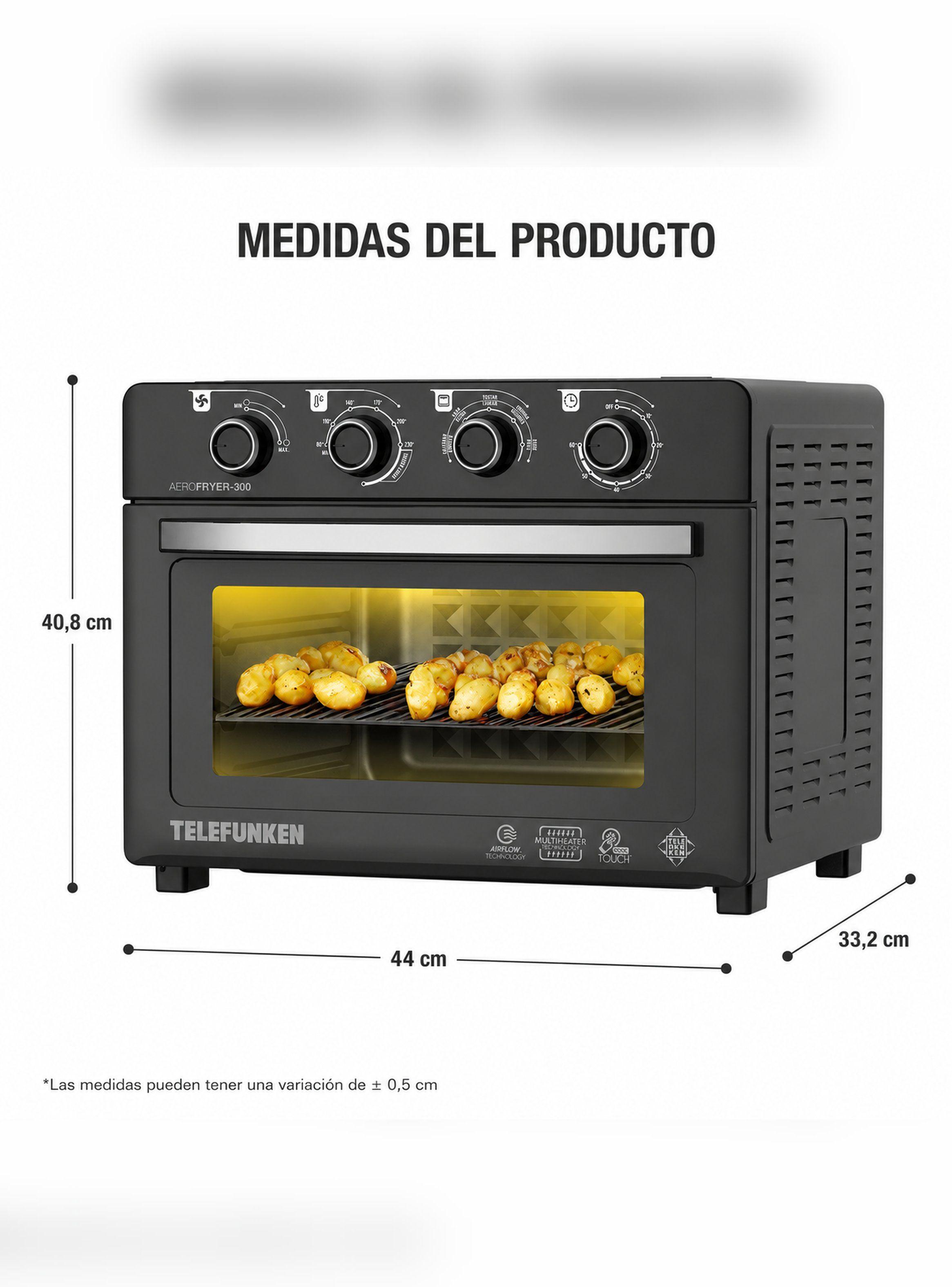 Horno Freidora de Aire Telefunken AeroFryer 300 30L 2100W-7