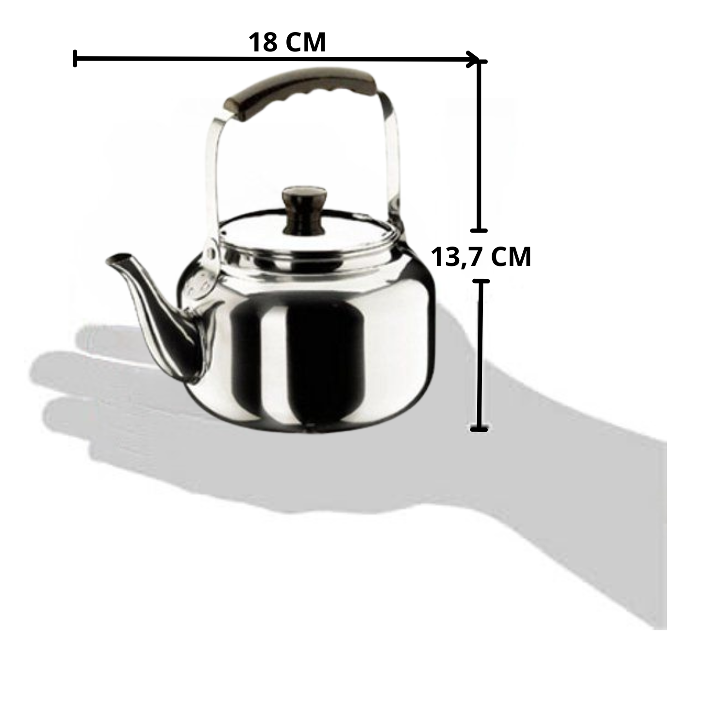 Tetera 0,9 Litros Acero Inoxidable-3