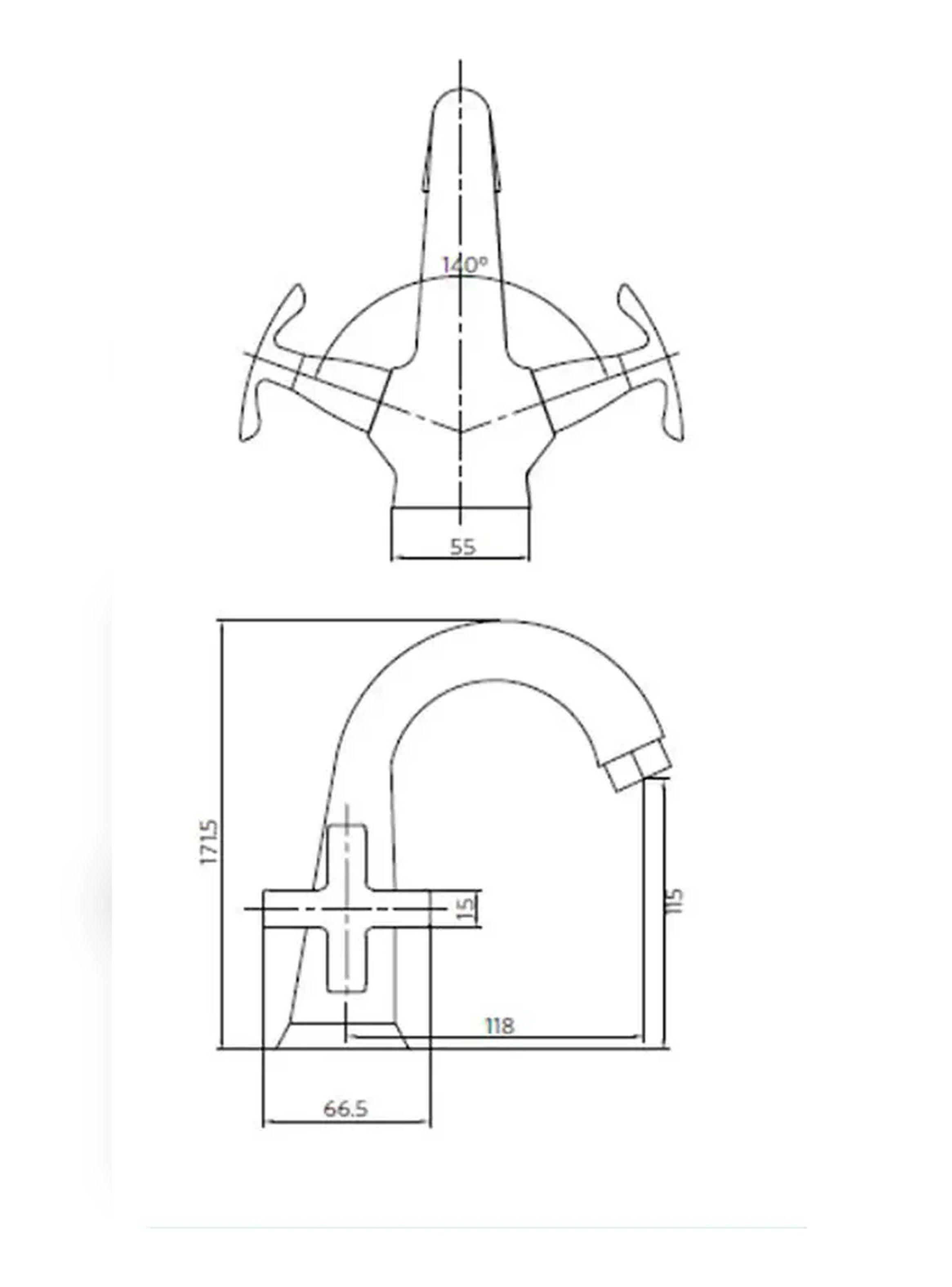 Monoblock Llave Grifo Lavatorio Modelo Lotta Marca Stretto-6